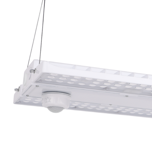 1.2FT LED Linear High Bay Light 90/105/130W Wattage Adjustable, 5000k - 20,020 Lumens , 0-10V Dimmable With sensor base, 120-277VAC Input Voltage - DLC 5.1 Premium, White