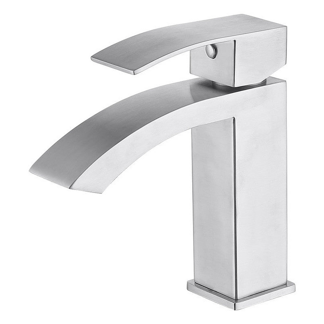 BathCraft Nelli 7" x 7" Single Hole Brushed Nickel Curve Faucet