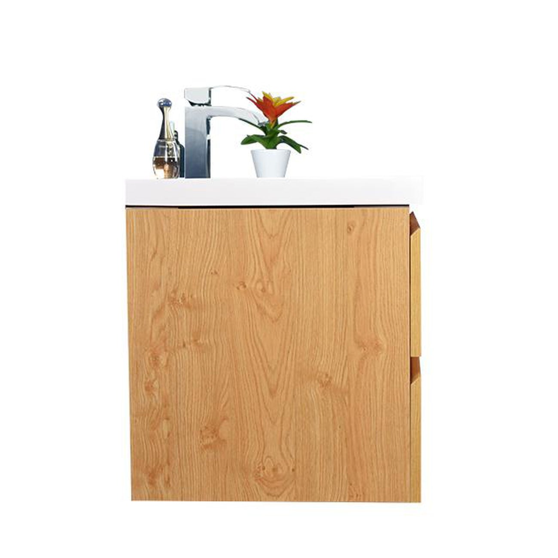 Boho Elegance 60" New England Oak Wall-Mounted Vanity With Single Reinforced White Acrylic Sink