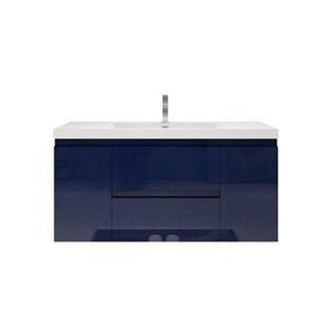 Boho Elegance 48" High Gloss Night Blue Wall-Mounted Vanity With Single Reinforced White Acrylic Sink