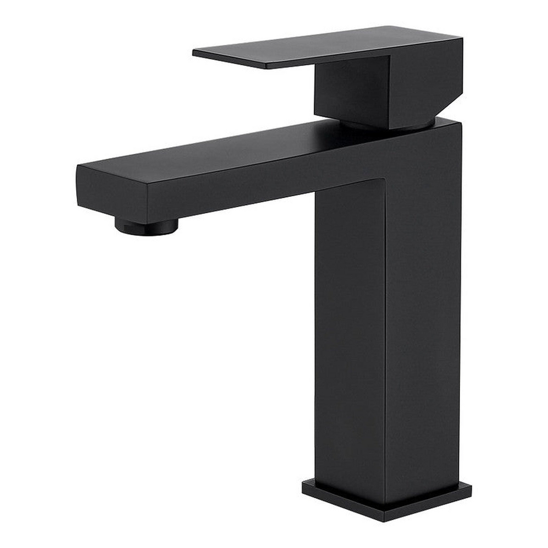 BathCraft Nelli 7" x 8" Single Hole Matte Black Rigid Spout Faucet