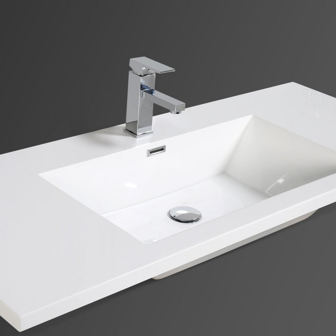 Boho Elegance 48" High Gloss Gray Wall-Mounted Vanity With Single Reinforced White Acrylic Sink