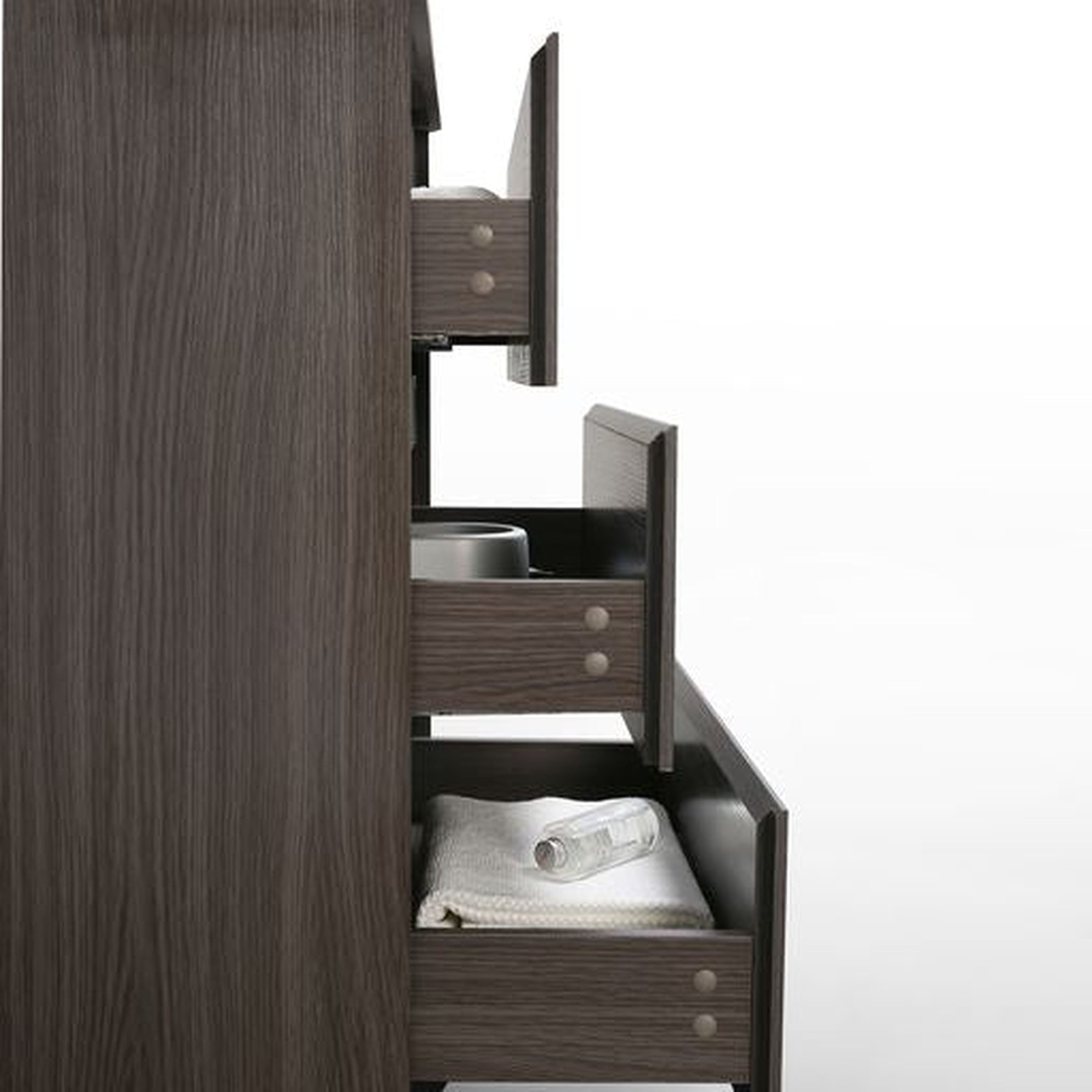 Elysian 24" Dark Gray Oak Freestanding Vanity With Single Reinforced White Acrylic Sink