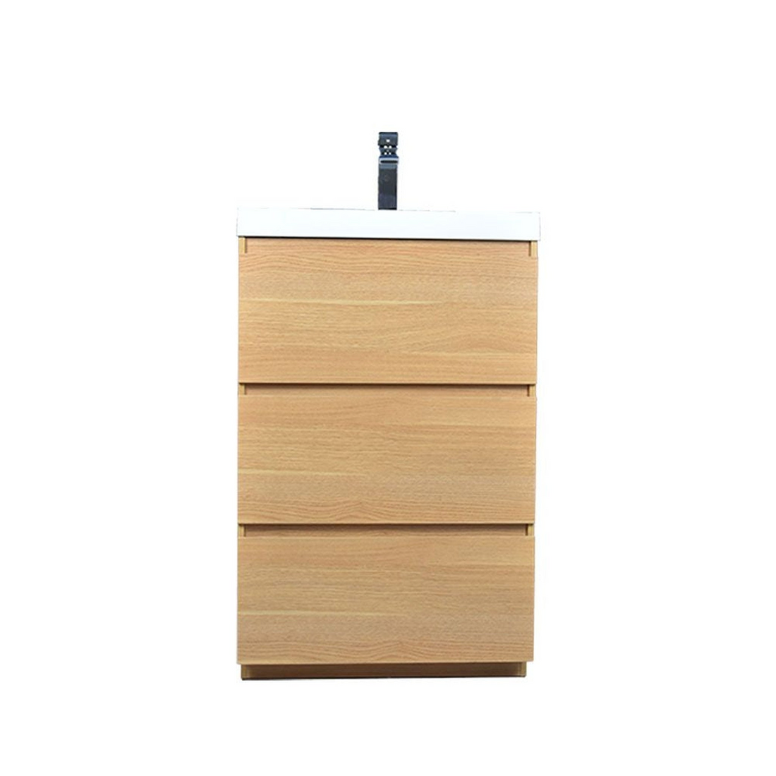 Elysian 24" White Oak Freestanding Vanity With Single Reinforced White Acrylic Sink