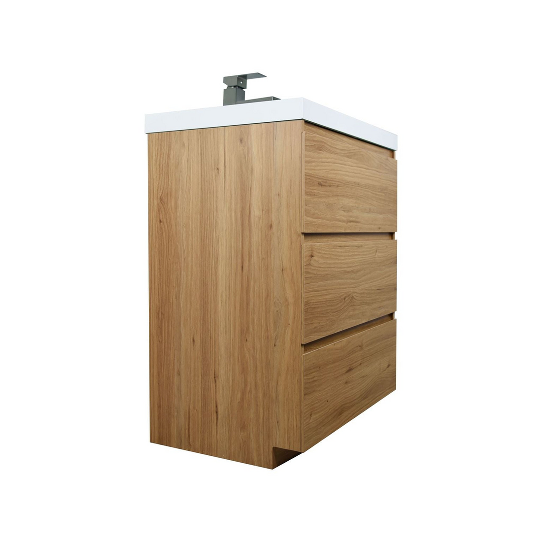 Elysian 24" Nature Oak Freestanding Vanity With Single Reinforced White Acrylic Sink