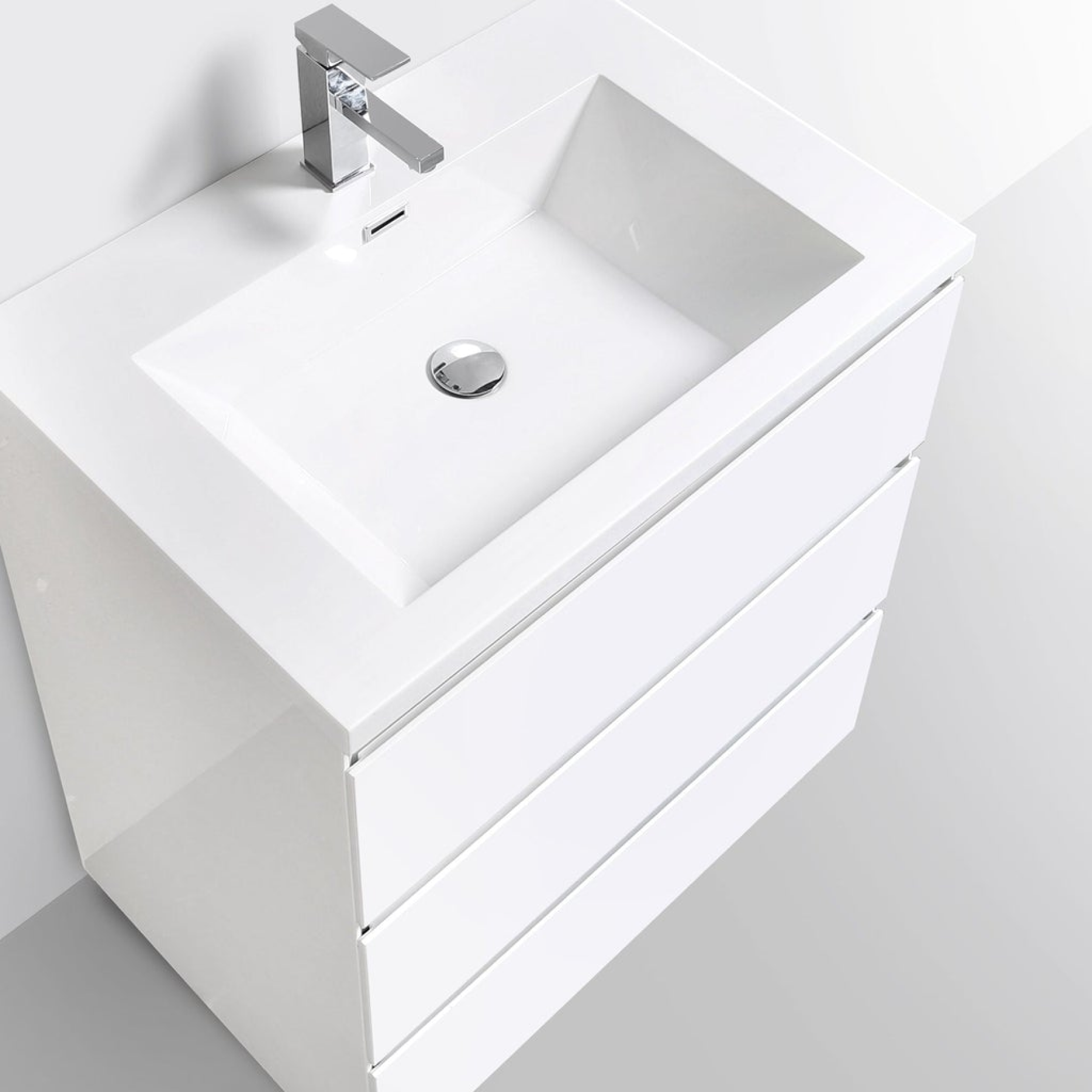 Elysian 30" High Gloss White Freestanding Vanity With Single Reinforced White Acrylic Sink