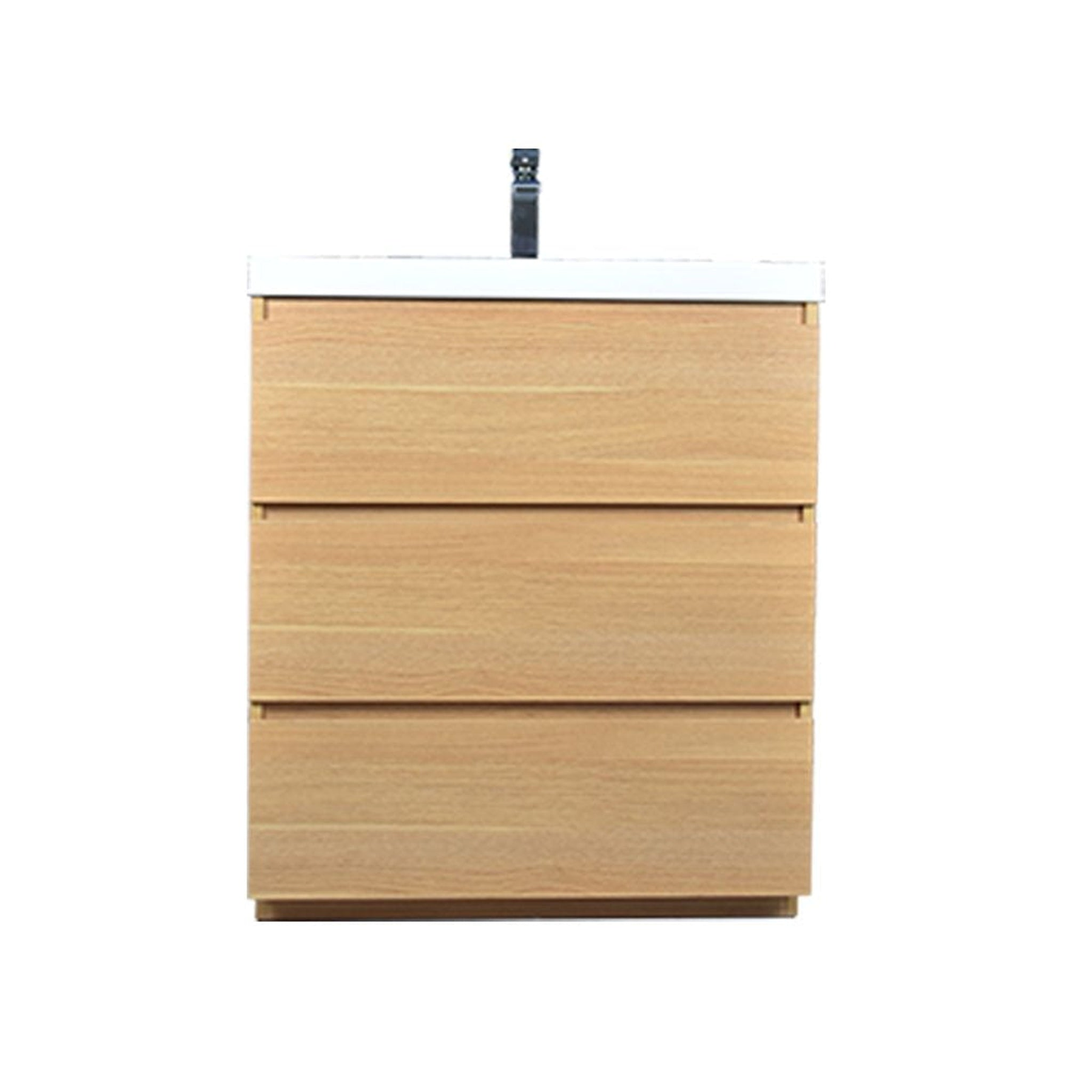 Elysian 30" White Oak Freestanding Vanity With Single Reinforced White Acrylic Sink