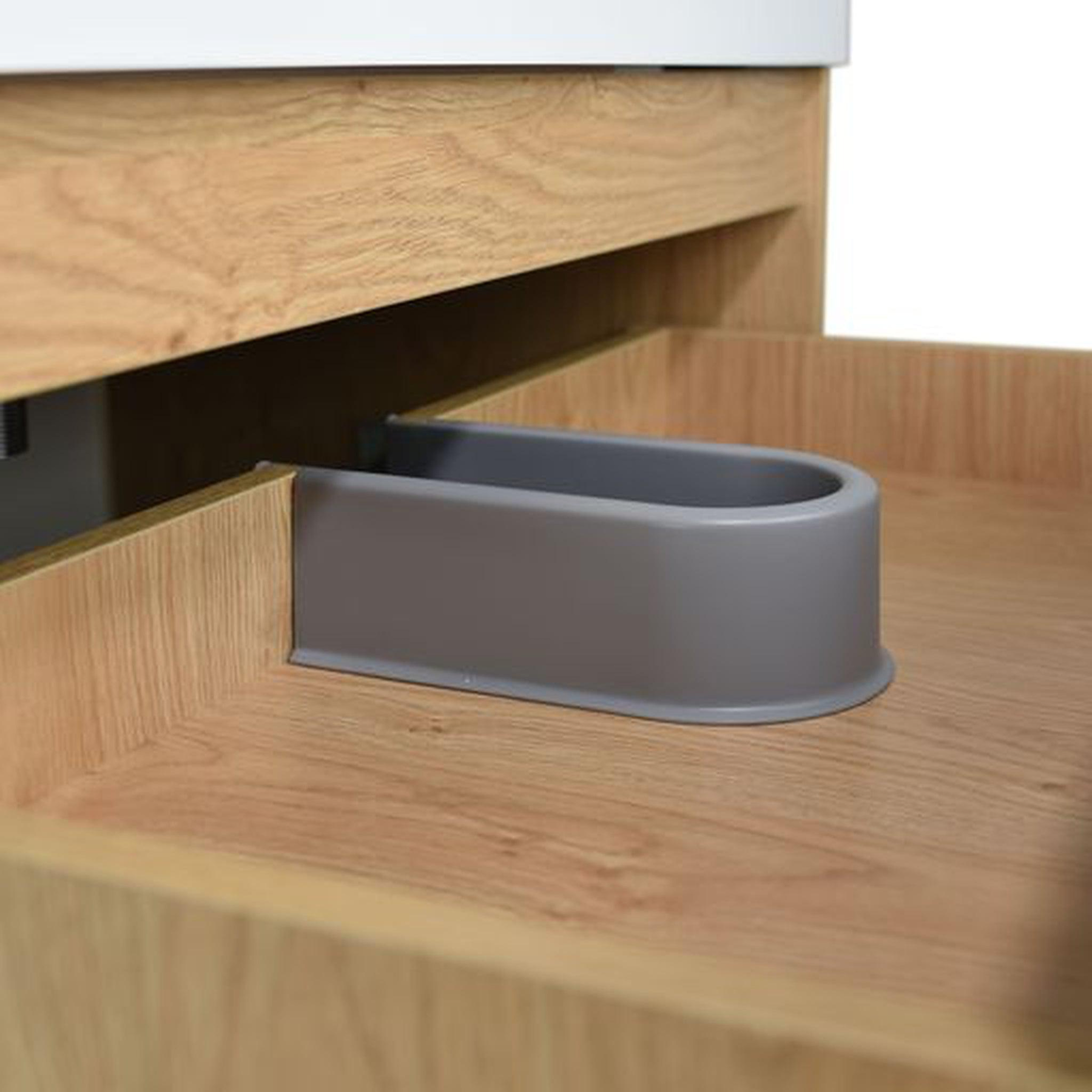 Elysian 30" New England Oak Freestanding Vanity With Single Reinforced White Acrylic Sink