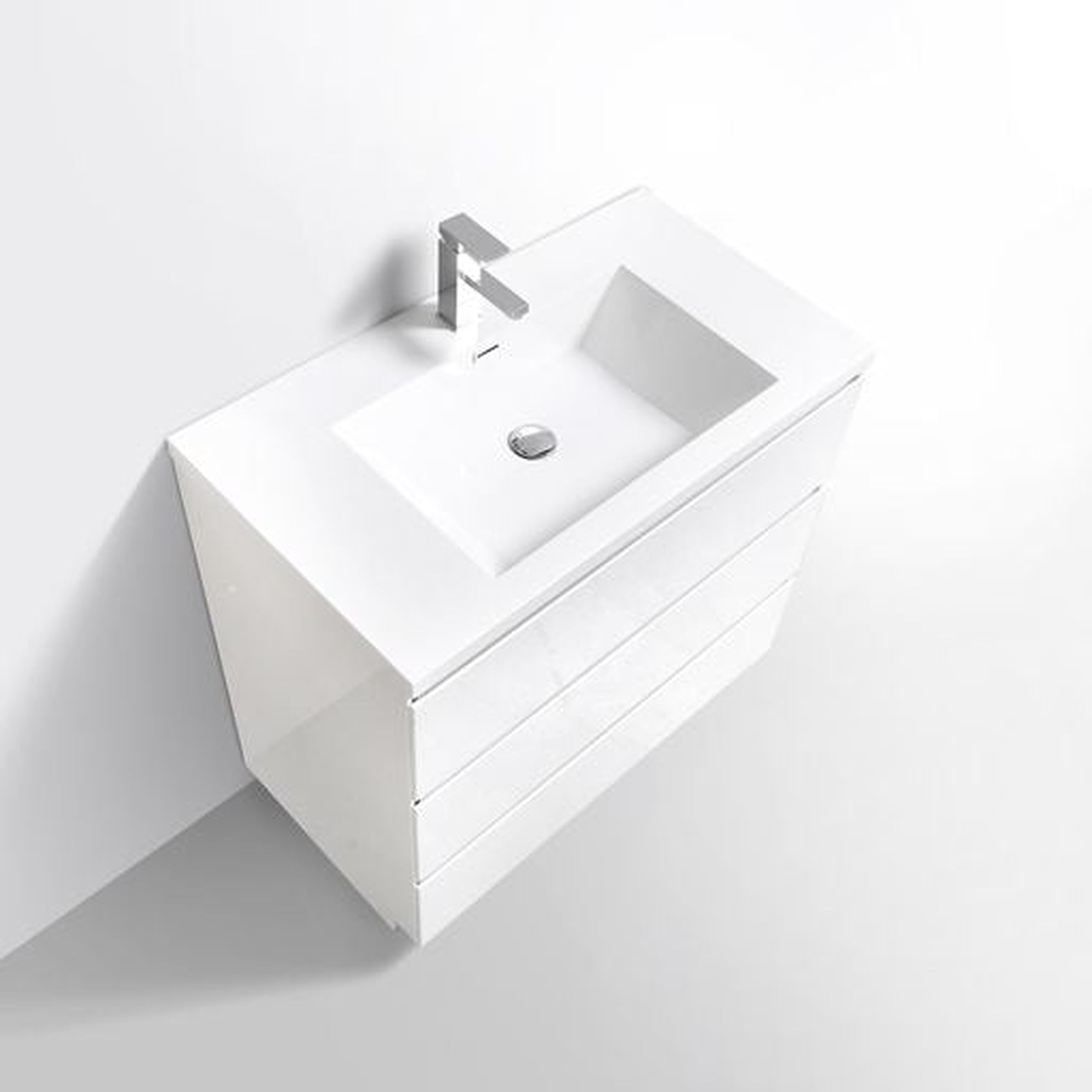 Elysian 36" High Gloss White Freestanding Vanity With Single Reinforced White Acrylic Sink