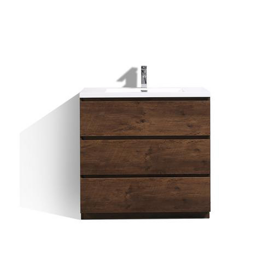 Elysian 36" Rosewood Freestanding Vanity With Single Reinforced White Acrylic Sink