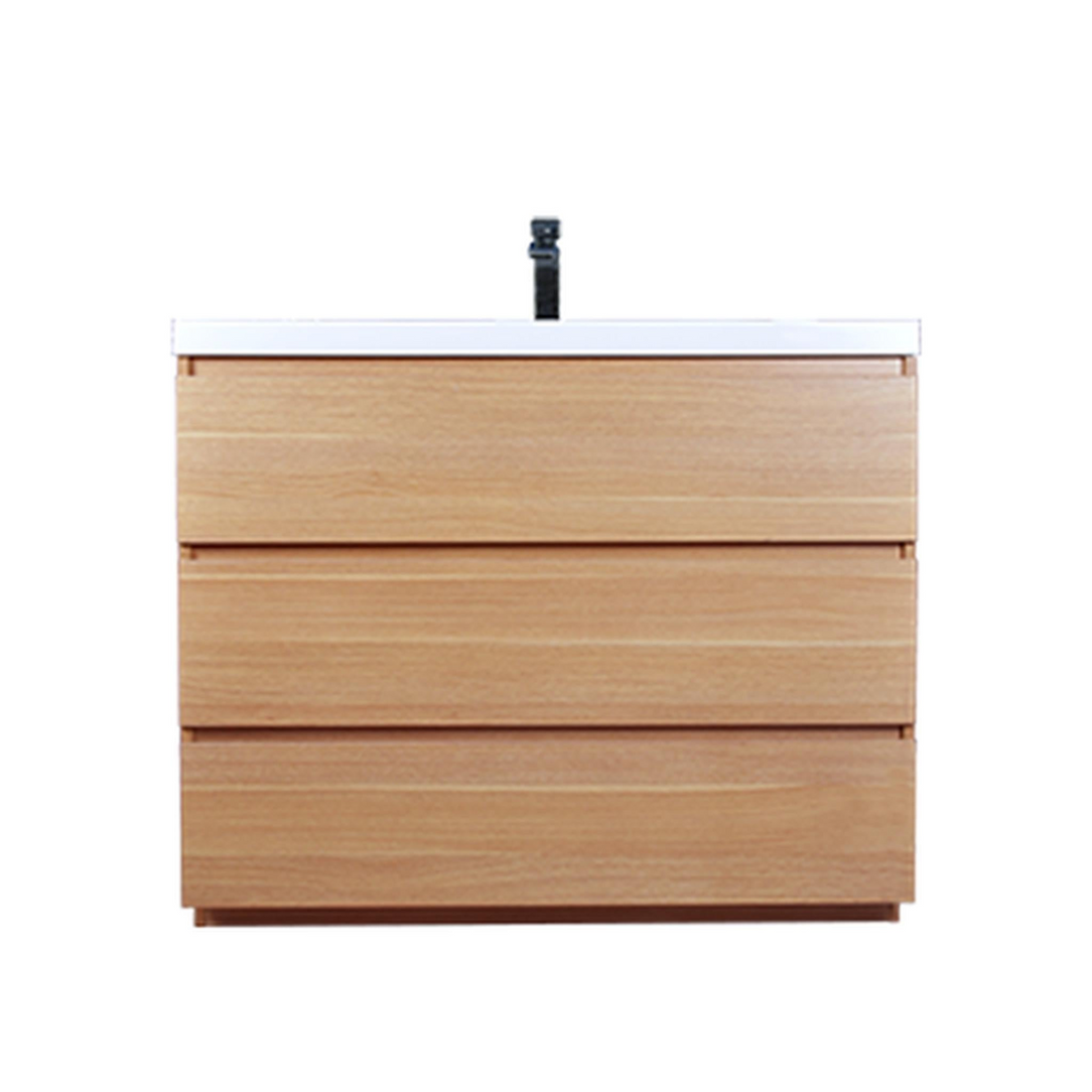 Elysian 42" White Oak Freestanding Vanity With Single Reinforced White Acrylic Sink