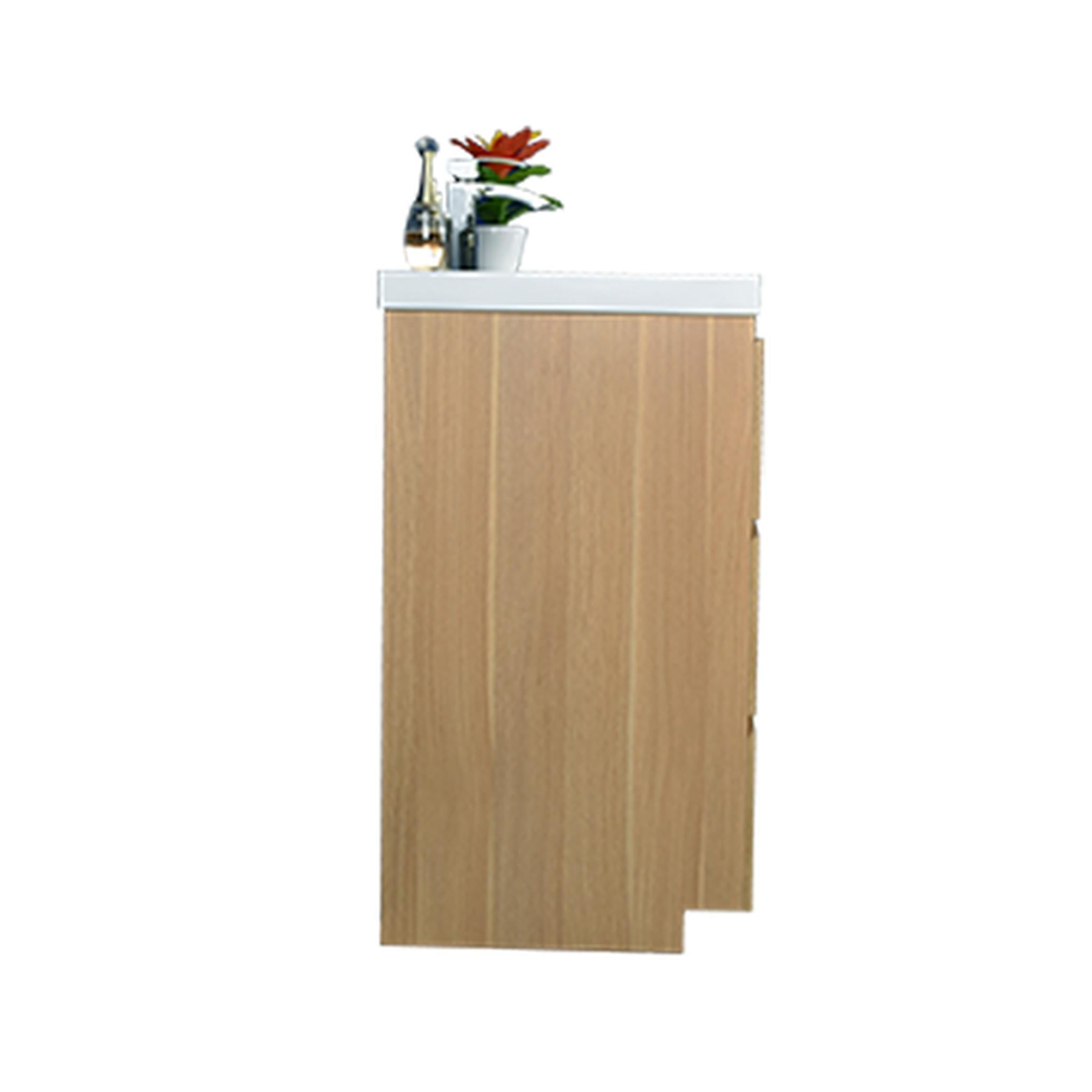 Elysian 42" White Oak Freestanding Vanity With Single Reinforced White Acrylic Sink
