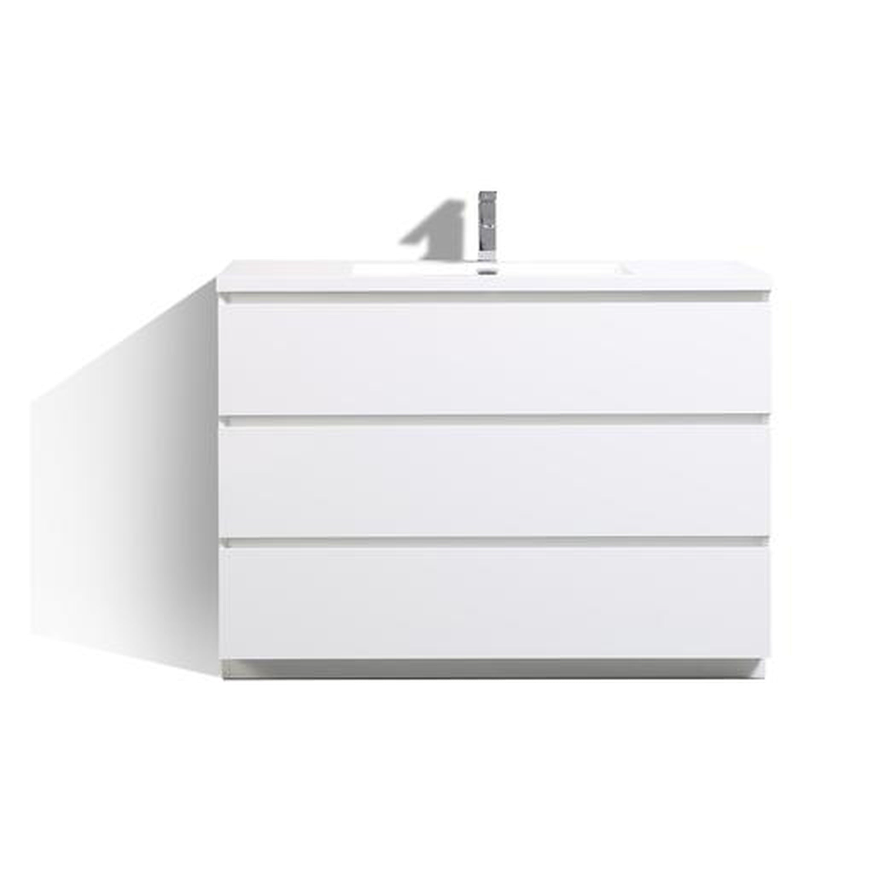 Elysian 48" High Gloss White Freestanding Vanity With Single Reinforced White Acrylic Sink