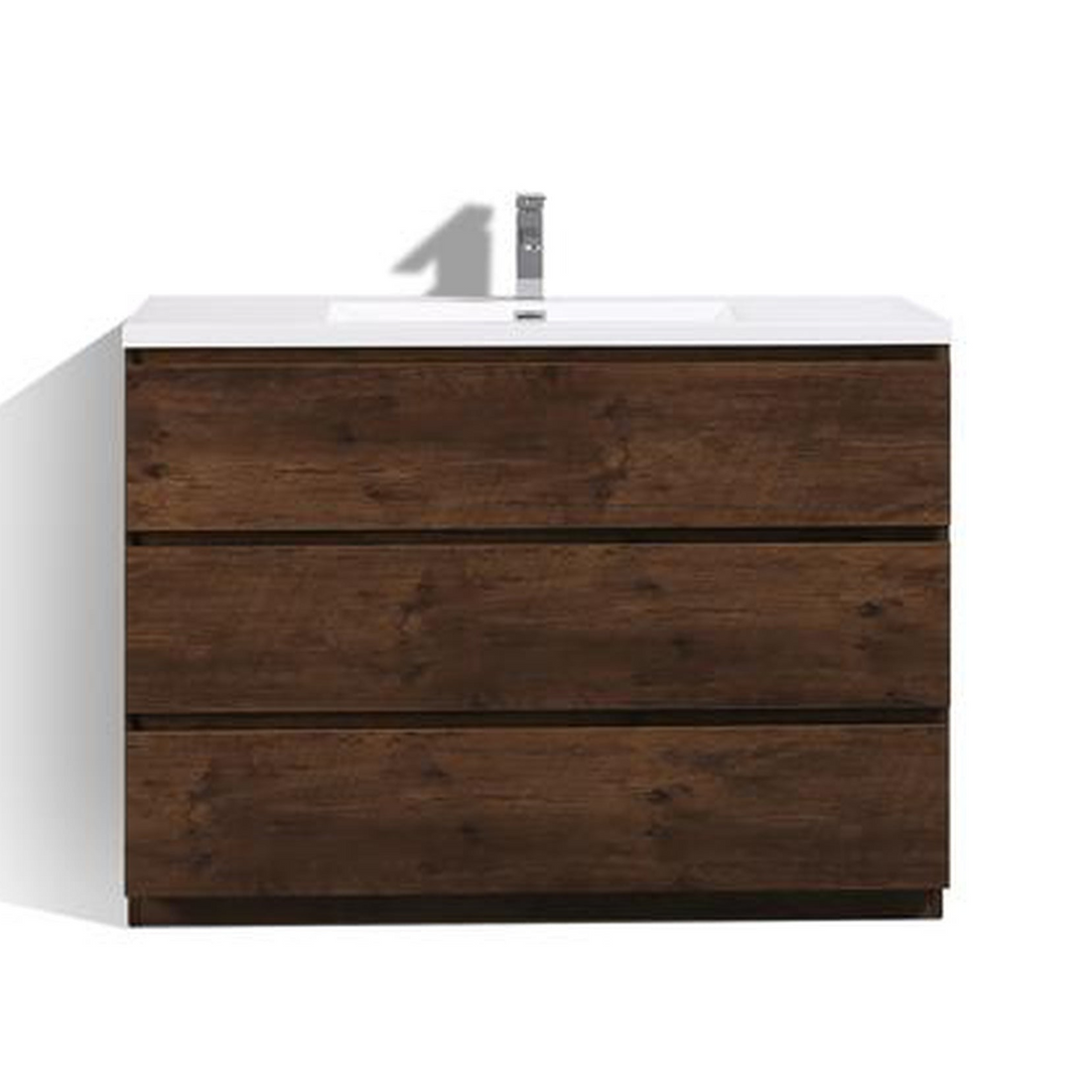 Elysian 48" Rosewood Freestanding Vanity With Single Reinforced White Acrylic Sink