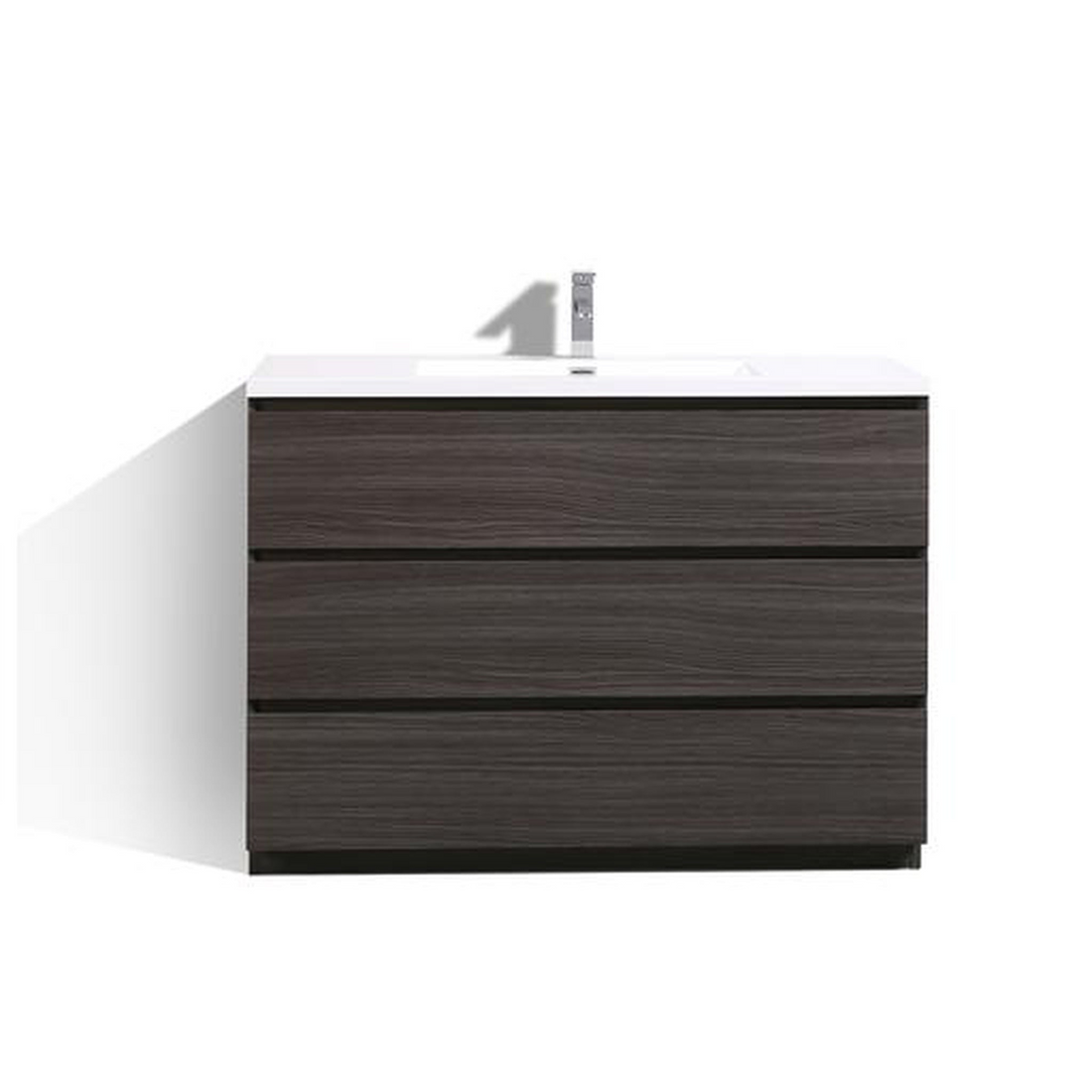 Elysian 48" Dark Gray Oak Freestanding Vanity With Single Reinforced White Acrylic Sink