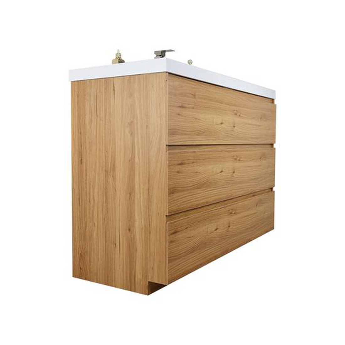 Elysian 48" Nature Oak Freestanding Vanity With Single Reinforced White Acrylic Sink