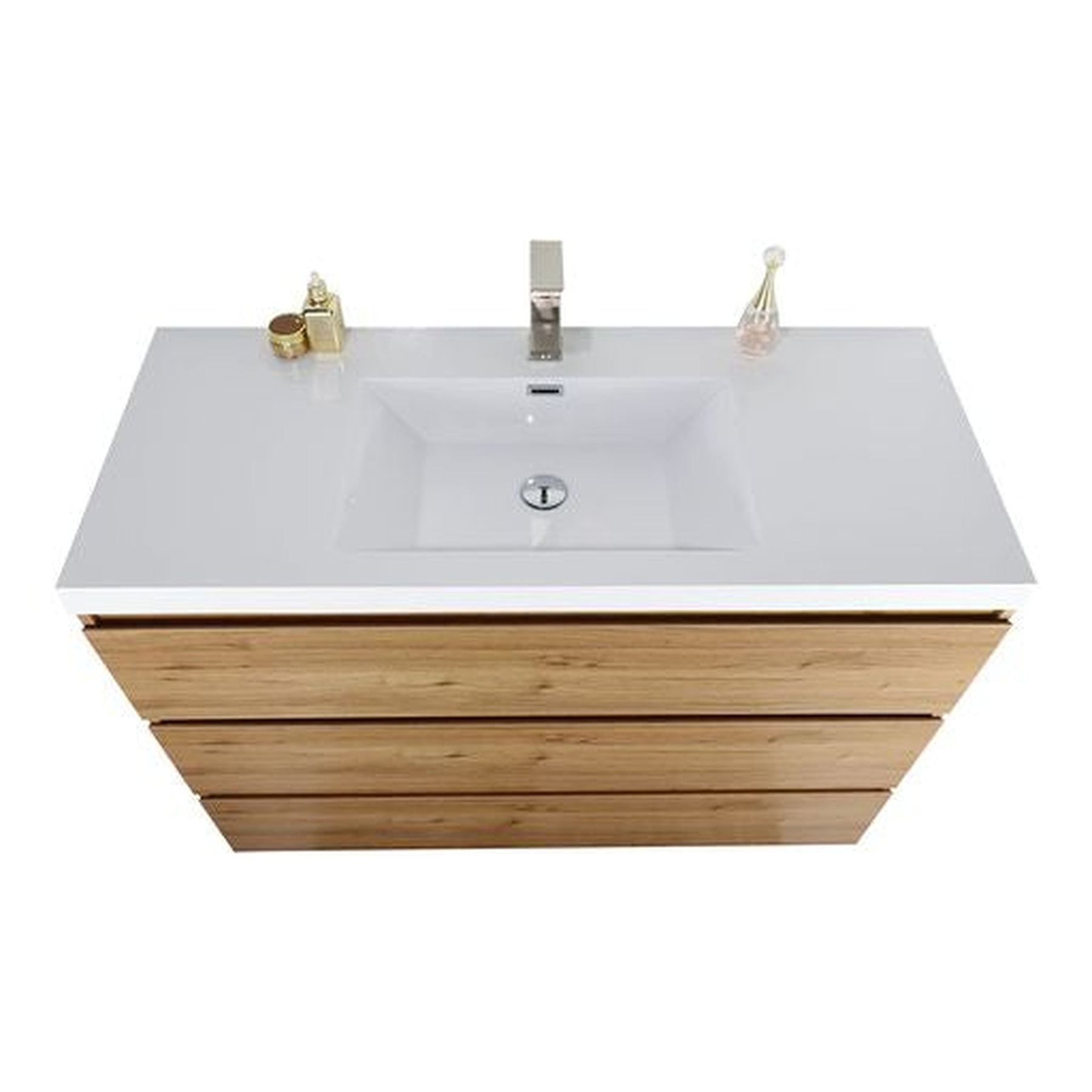 Elysian 48" Nature Oak Freestanding Vanity With Single Reinforced White Acrylic Sink