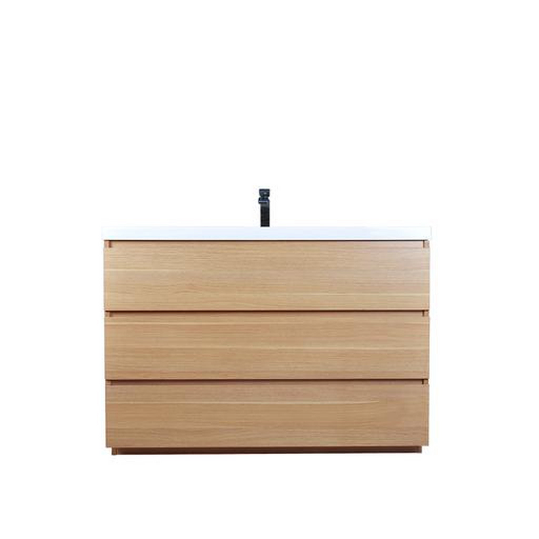 Elysian 48" White Oak Freestanding Vanity With Single Reinforced White Acrylic Sink