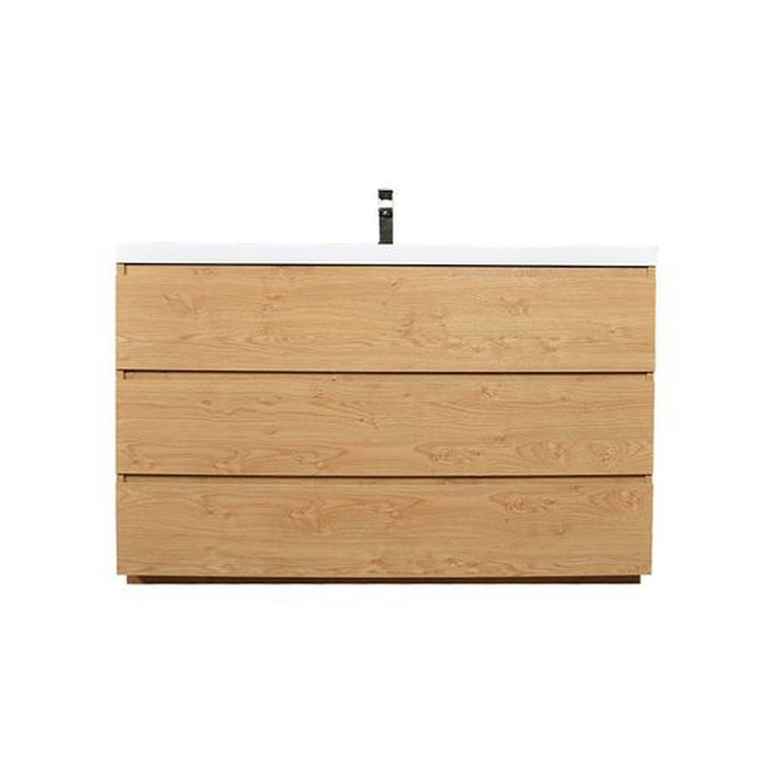 Elysian 48" New England Oak Freestanding Vanity With Single Reinforced White Acrylic Sink