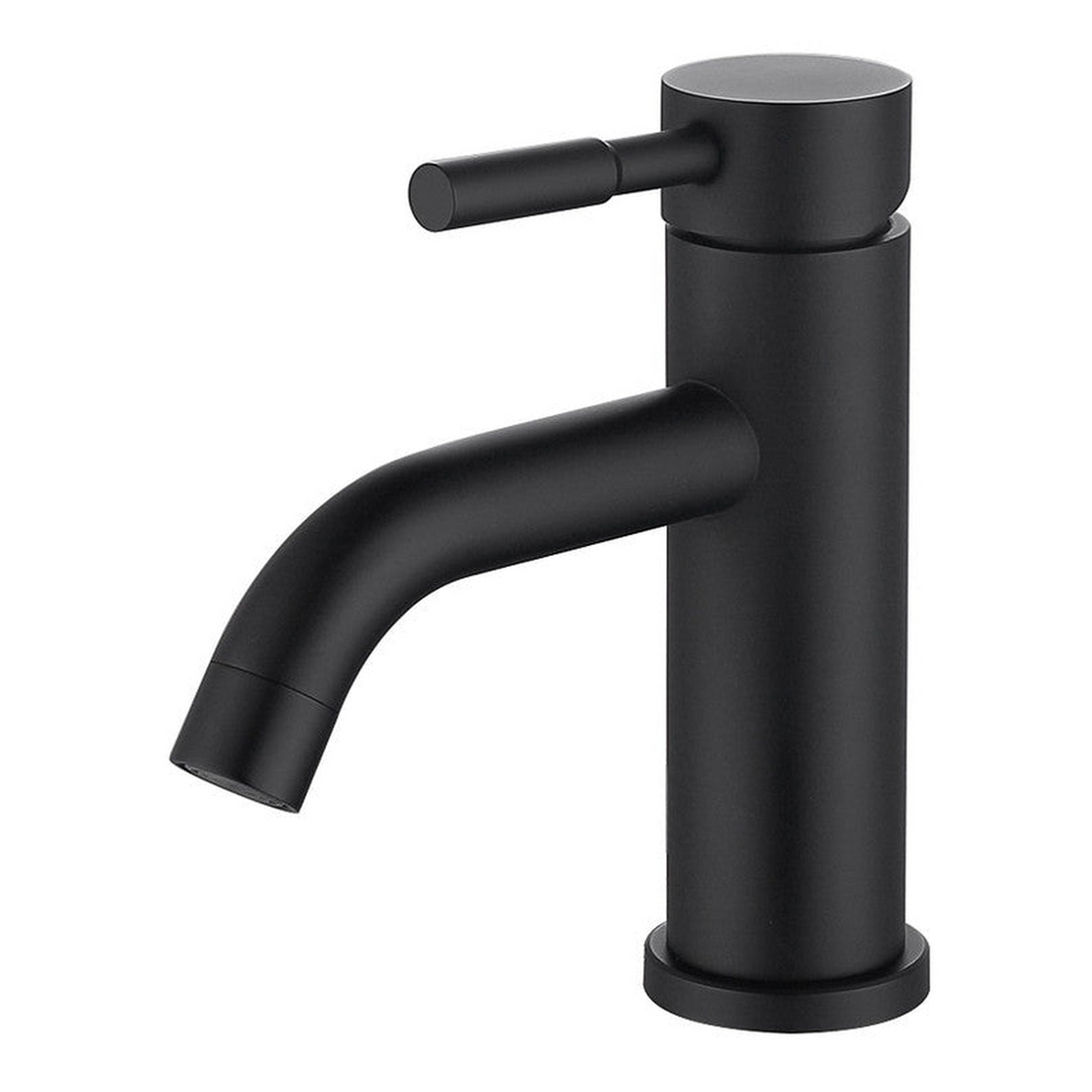 BathCraft Nelli 6" x 7" Single Hole Matte Black Lever Handle Faucet