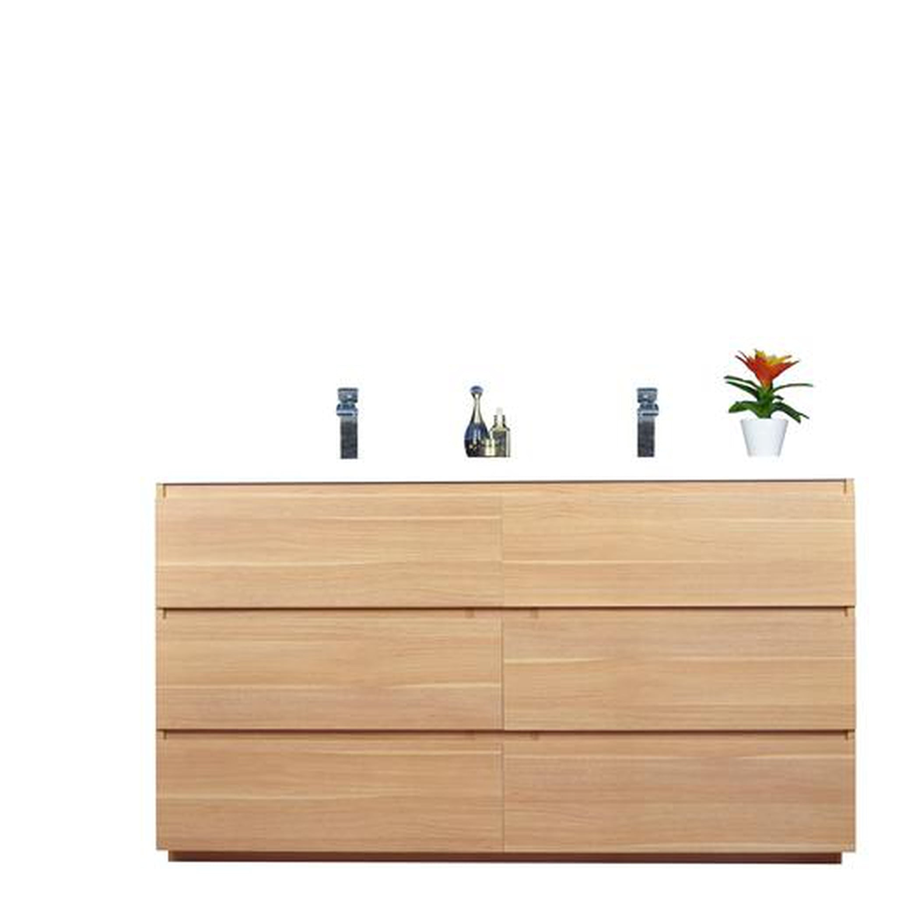 Elysian 60" White Oak Freestanding Vanity With Double Reinforced White Acrylic Sinks