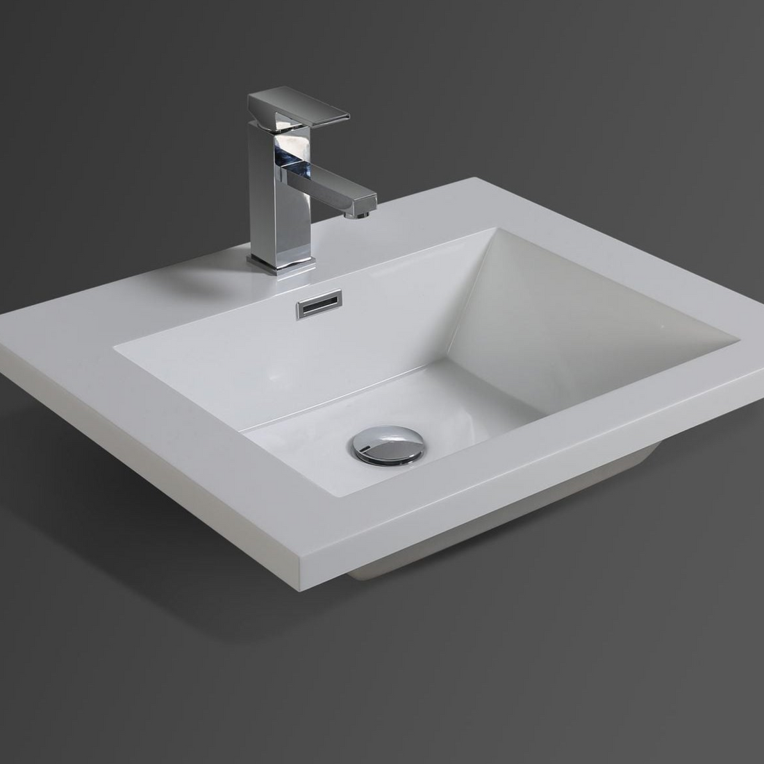 Amara 24" Rosewood Freestanding Vanity With Single Reinforced White Acrylic Sink