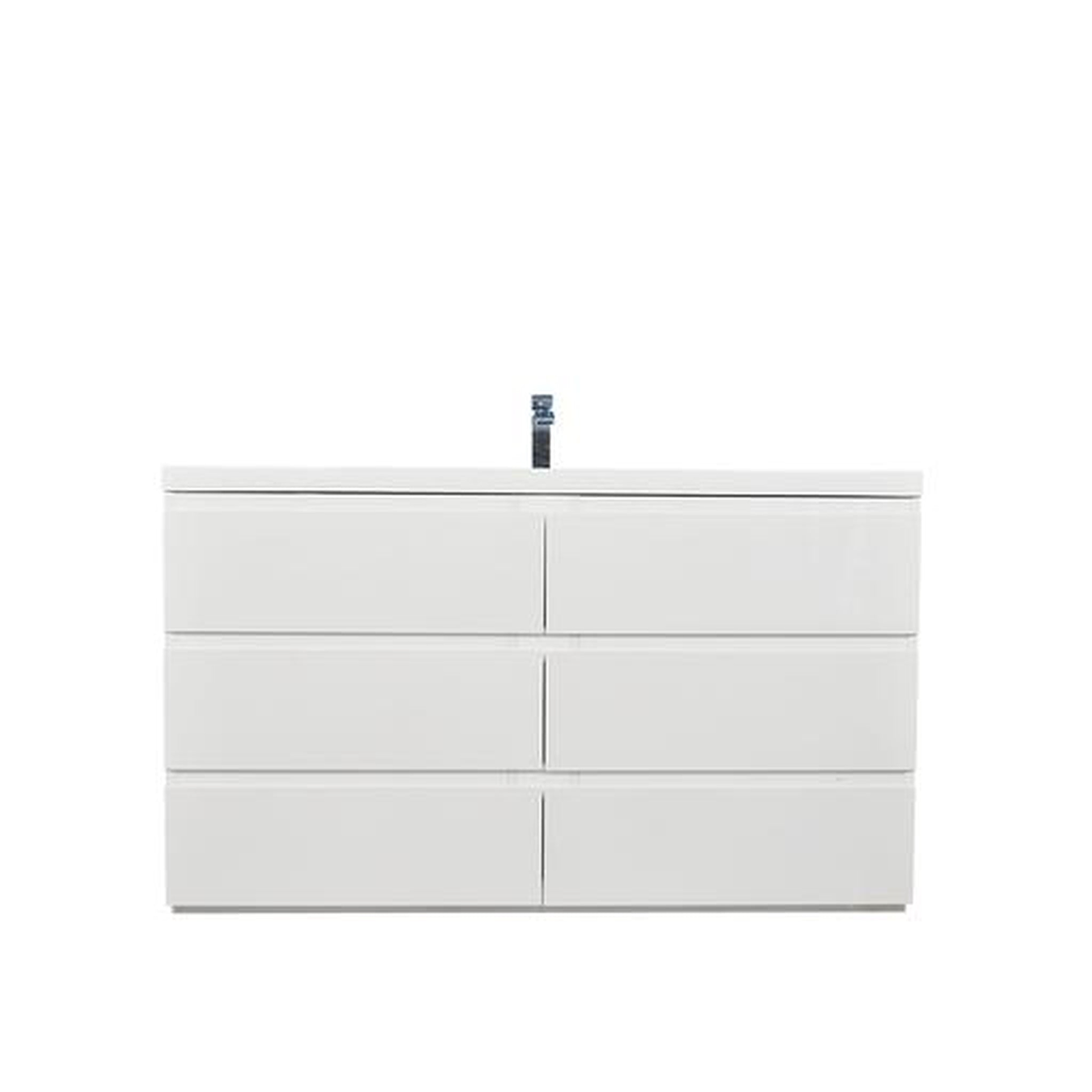 Elysian 60" High Gloss White Freestanding Vanity With Single Reinforced White Acrylic Sink