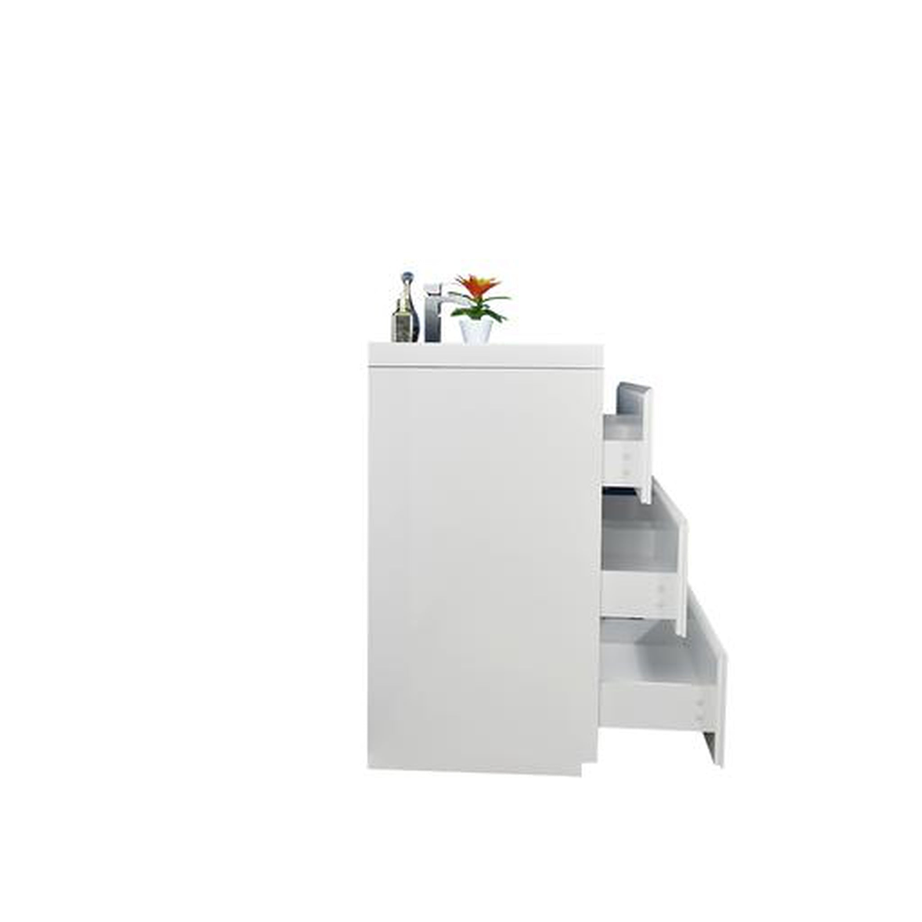 Elysian 60" High Gloss White Freestanding Vanity With Single Reinforced White Acrylic Sink