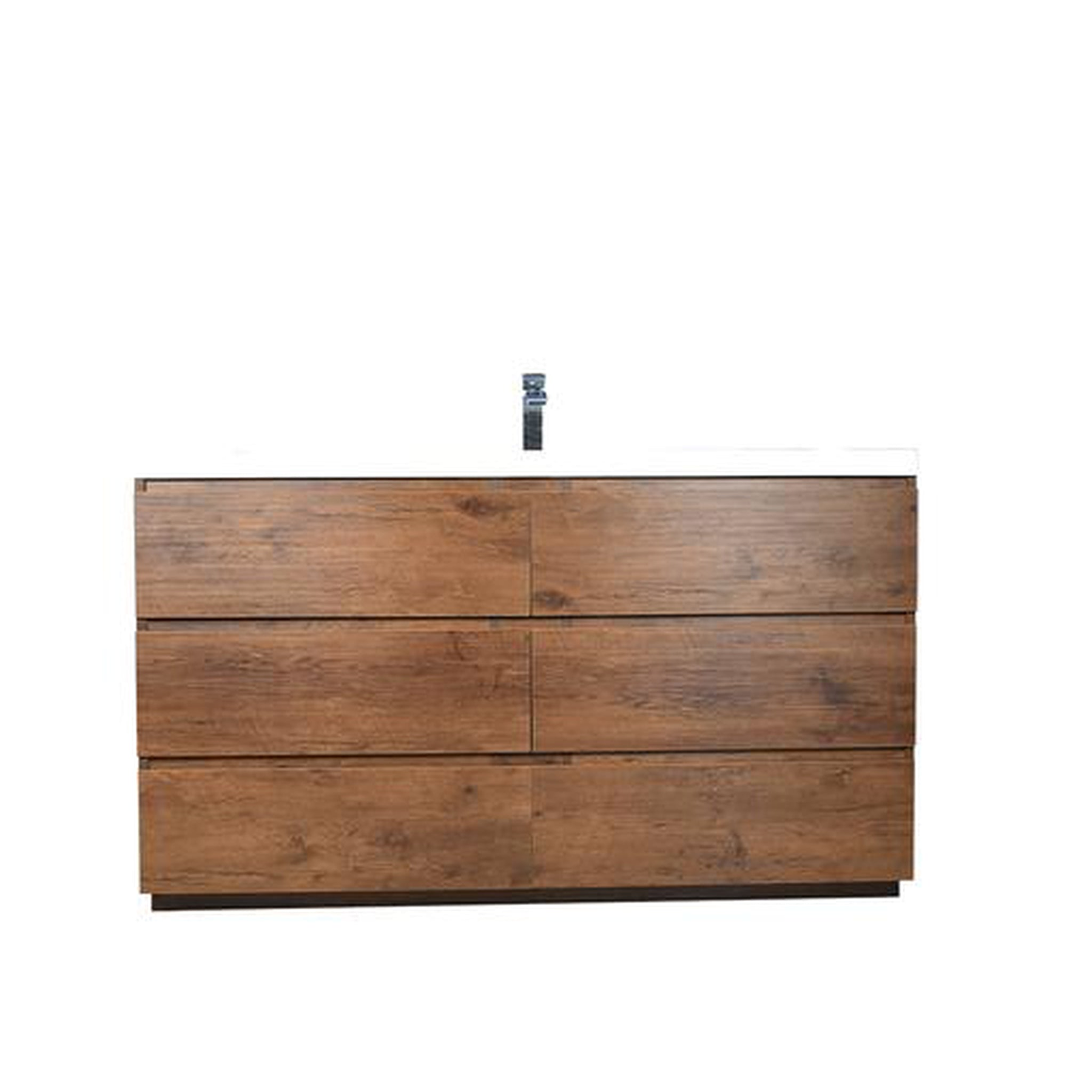 Elysian 60" Rosewood Freestanding Vanity With Single Reinforced White Acrylic Sink