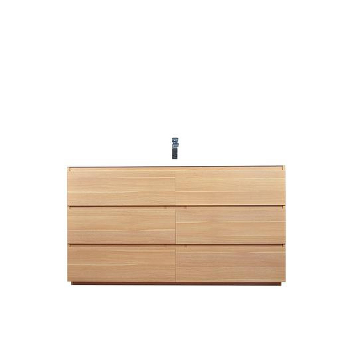 Elysian 60" White Oak Freestanding Vanity With Single Reinforced White Acrylic Sink