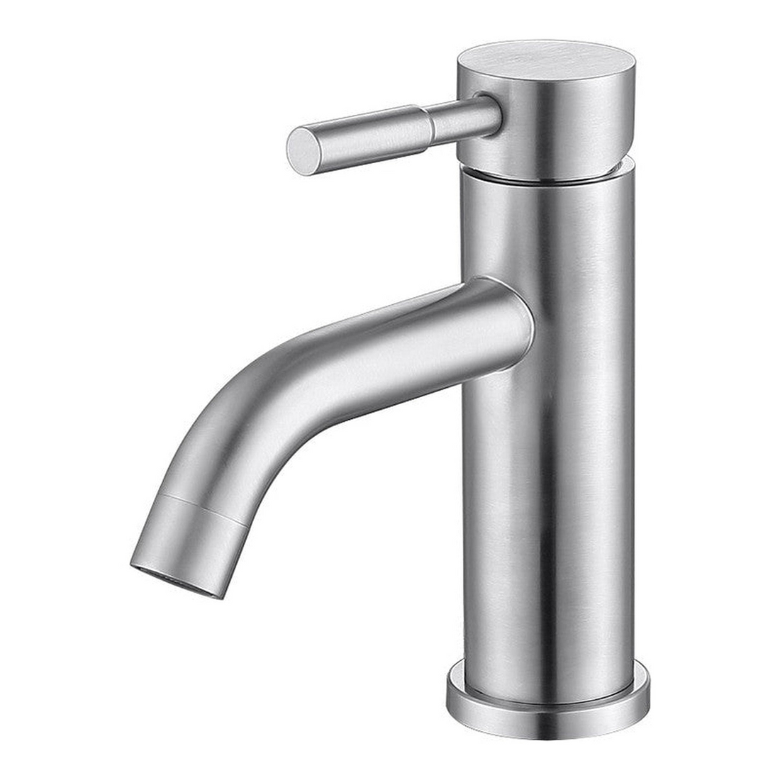 BathCraft Nelli 6" x 7" Single Hole Brushed Nickel Lever Handle Faucet