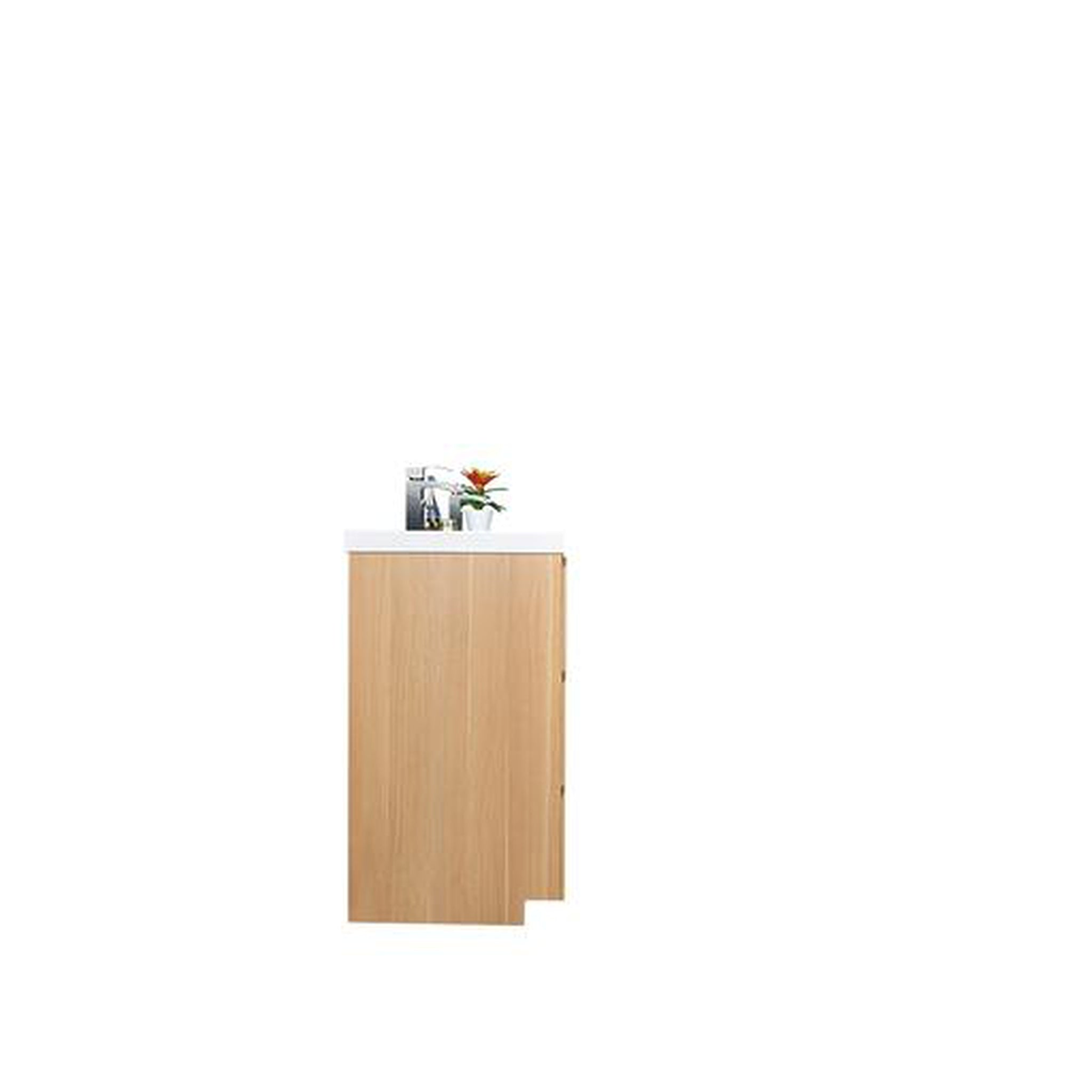 Elysian 84" White Oak Freestanding Vanity With Double Reinforced White Acrylic Sinks