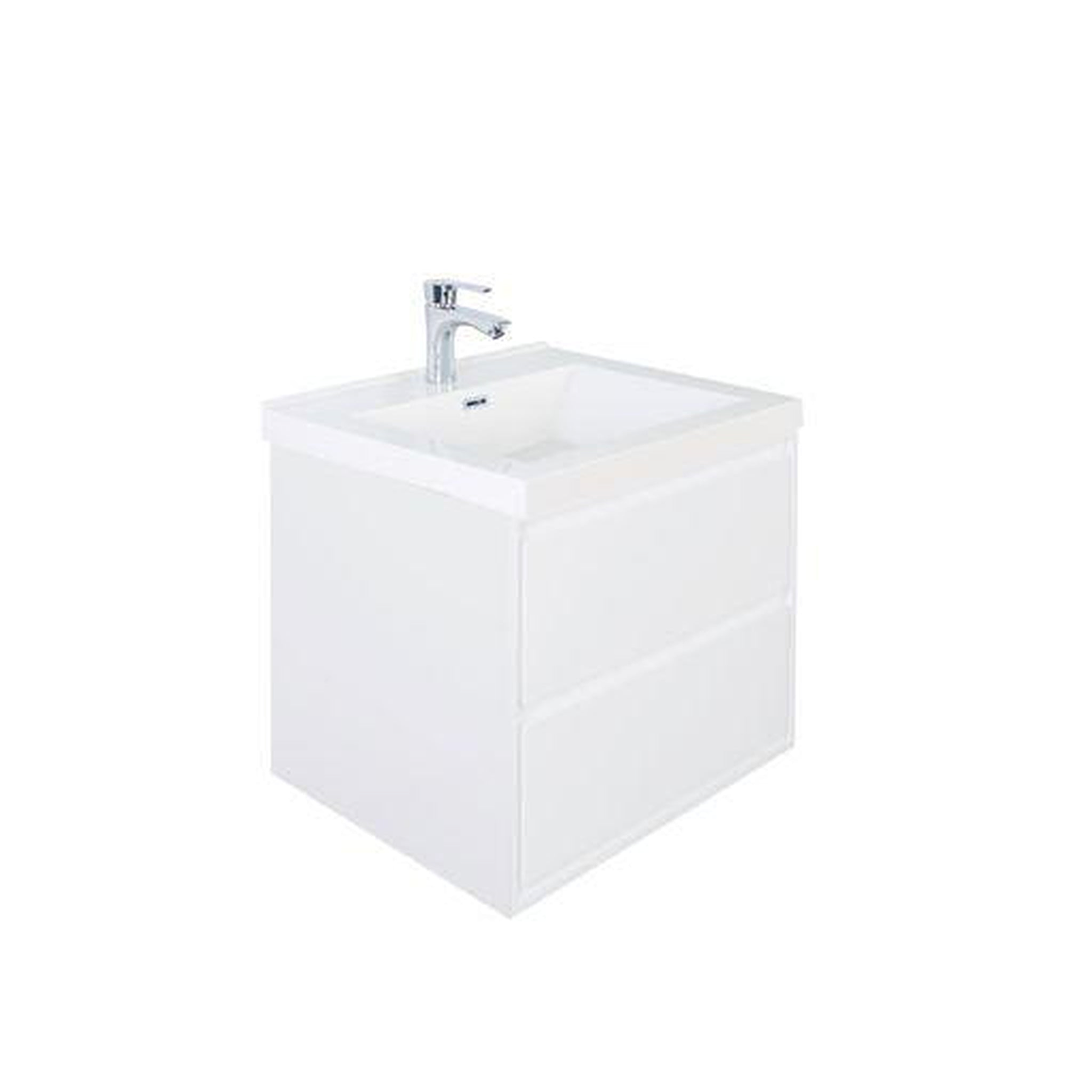 Eden 24" High Gloss White Wall-Mounted Modern Vanity With Single Reinforced White Acrylic Sink