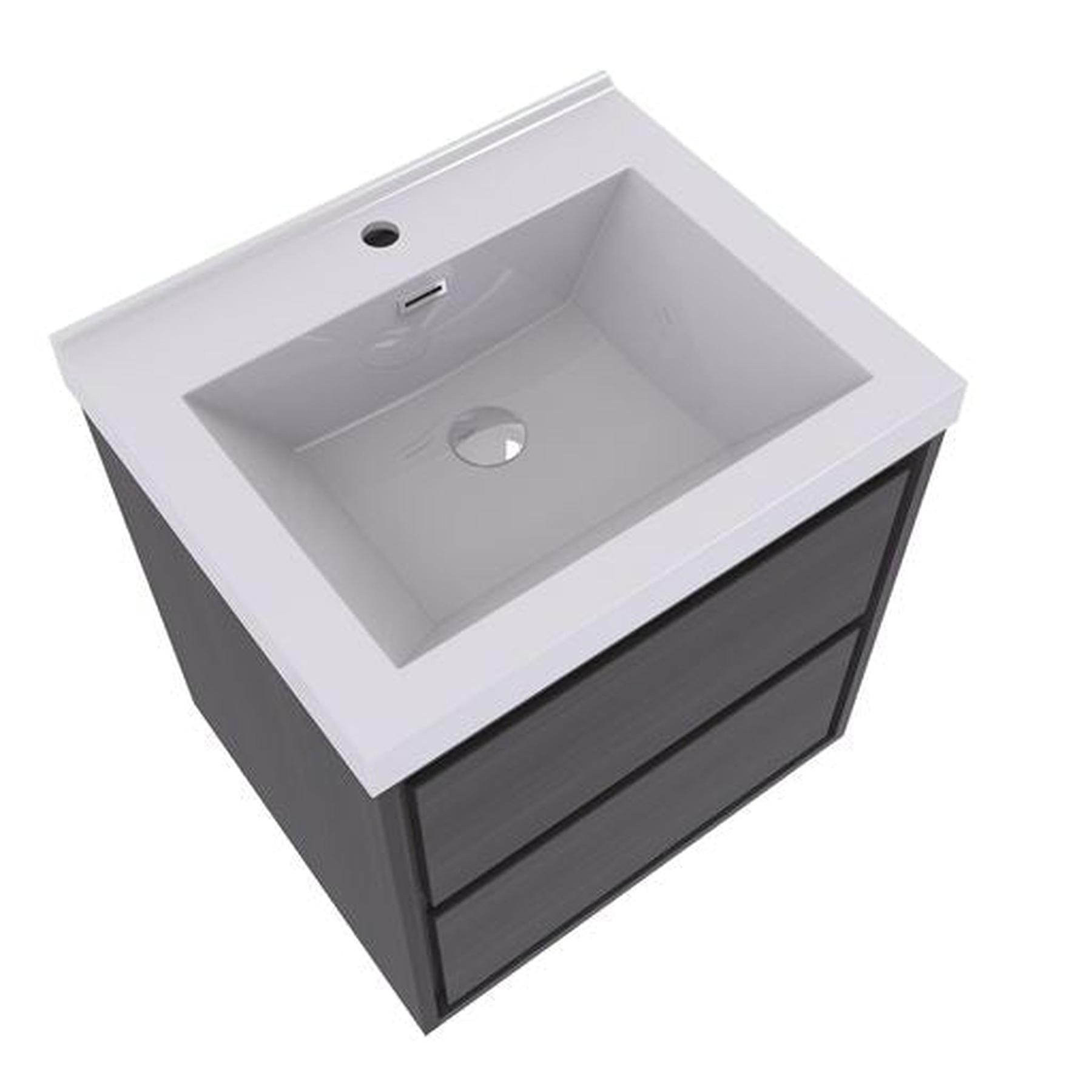 Eden 30" Dark Gray Oak Wall-Mounted Modern Vanity With Single Reinforced White Acrylic Sink