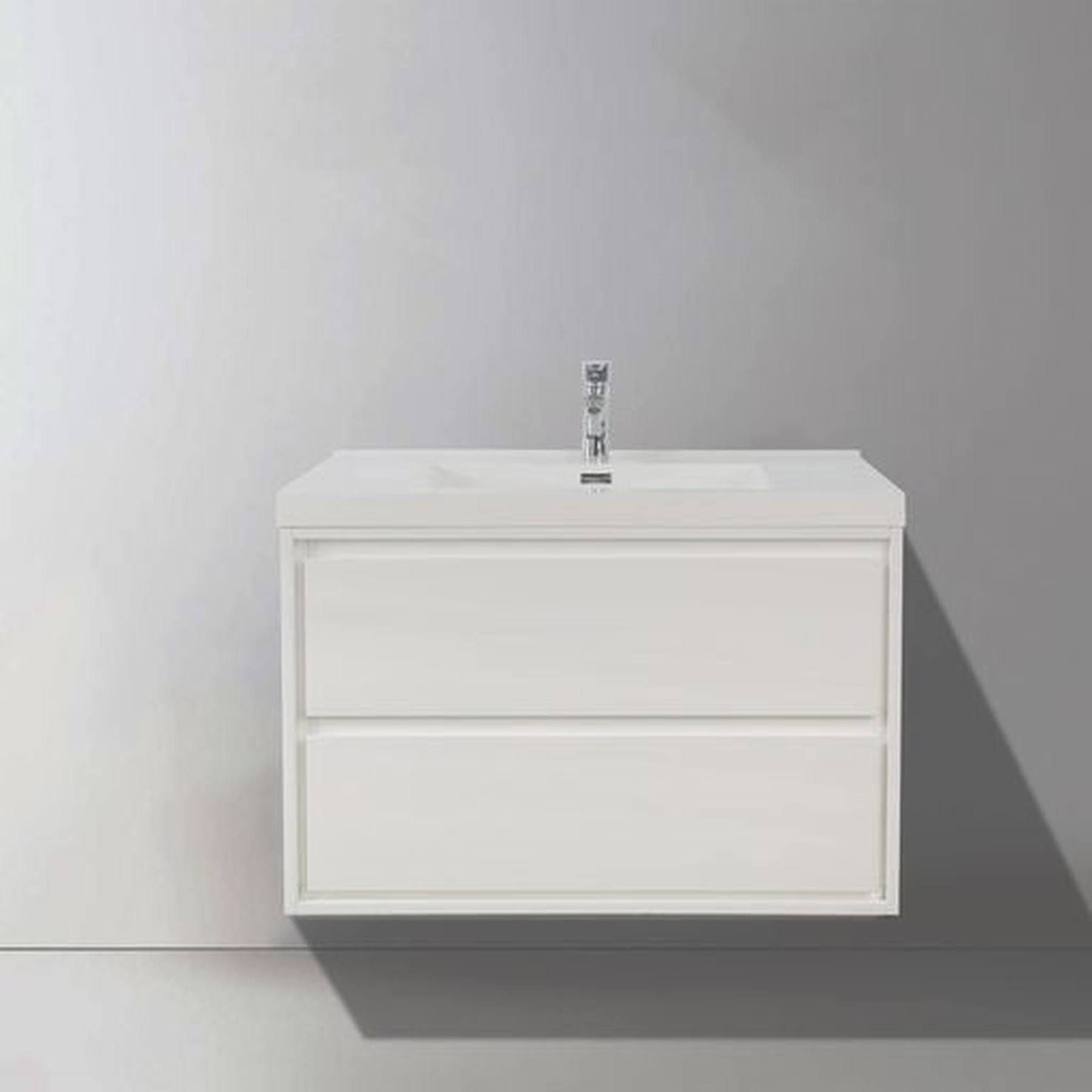 Eden 36" High Gloss White Wall-Mounted Modern Vanity With Single Reinforced White Acrylic Sink