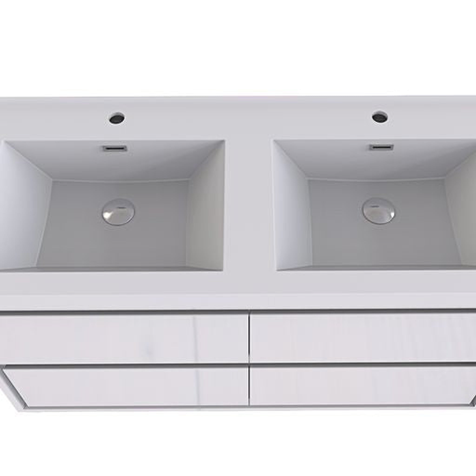Eden 48" High Gloss White Wall-Mounted Modern Vanity With Double Reinforced White Acrylic Sinks