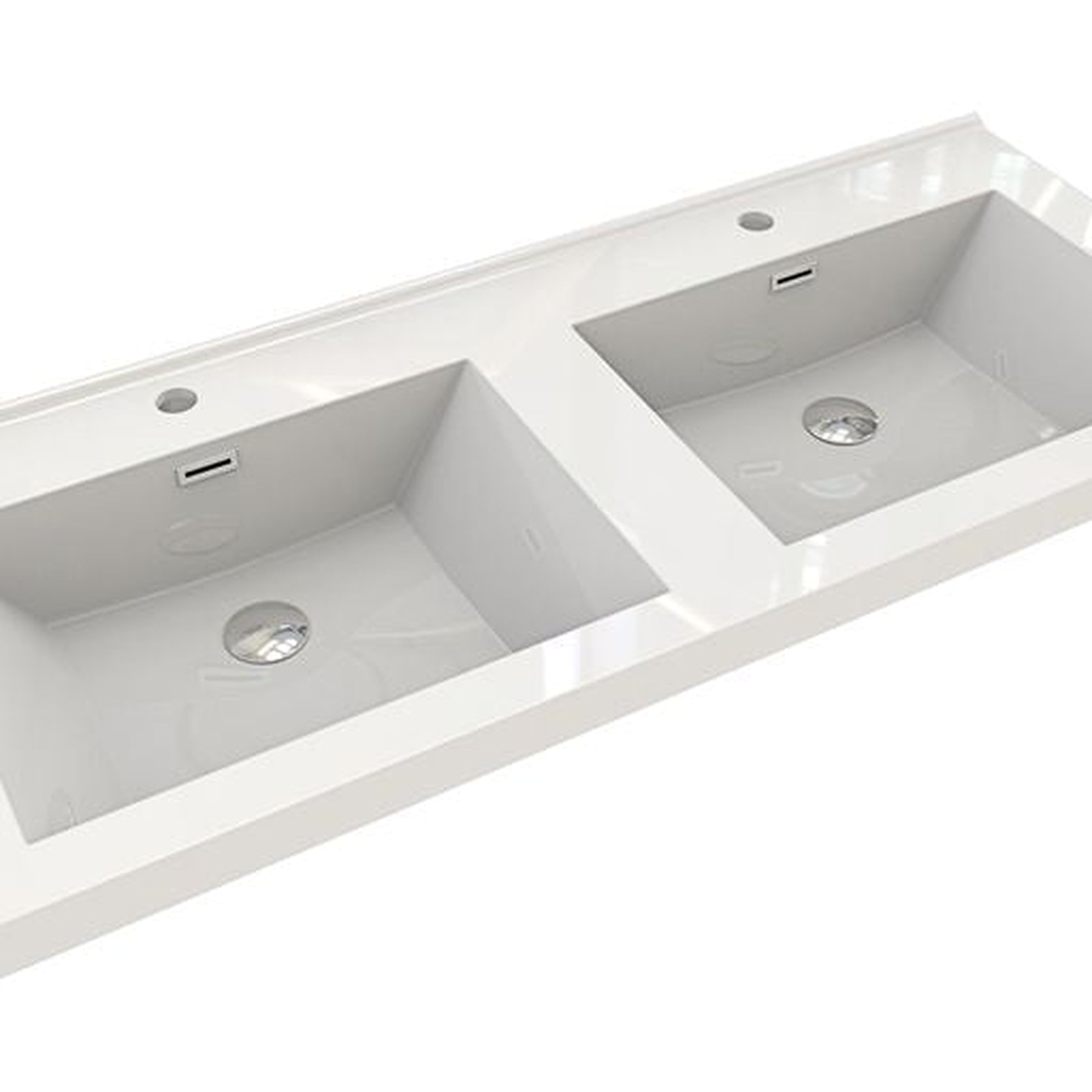 Eden 48" High Gloss White Wall-Mounted Modern Vanity With Double Reinforced White Acrylic Sinks