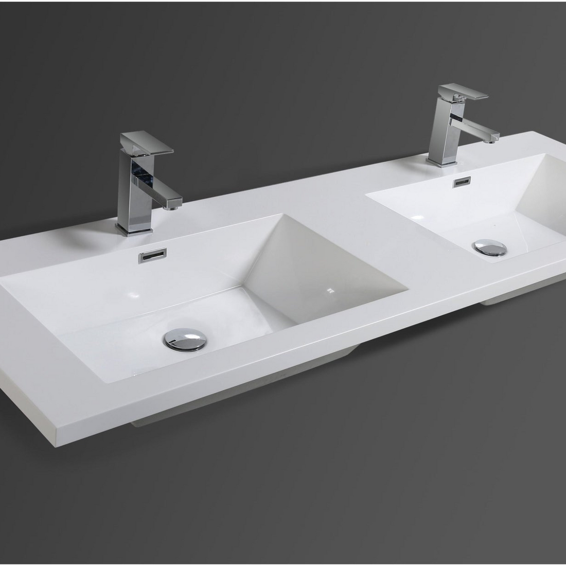 Amara 60" Rosewood Freestanding Vanity With Double Reinforced White Acrylic Sinks