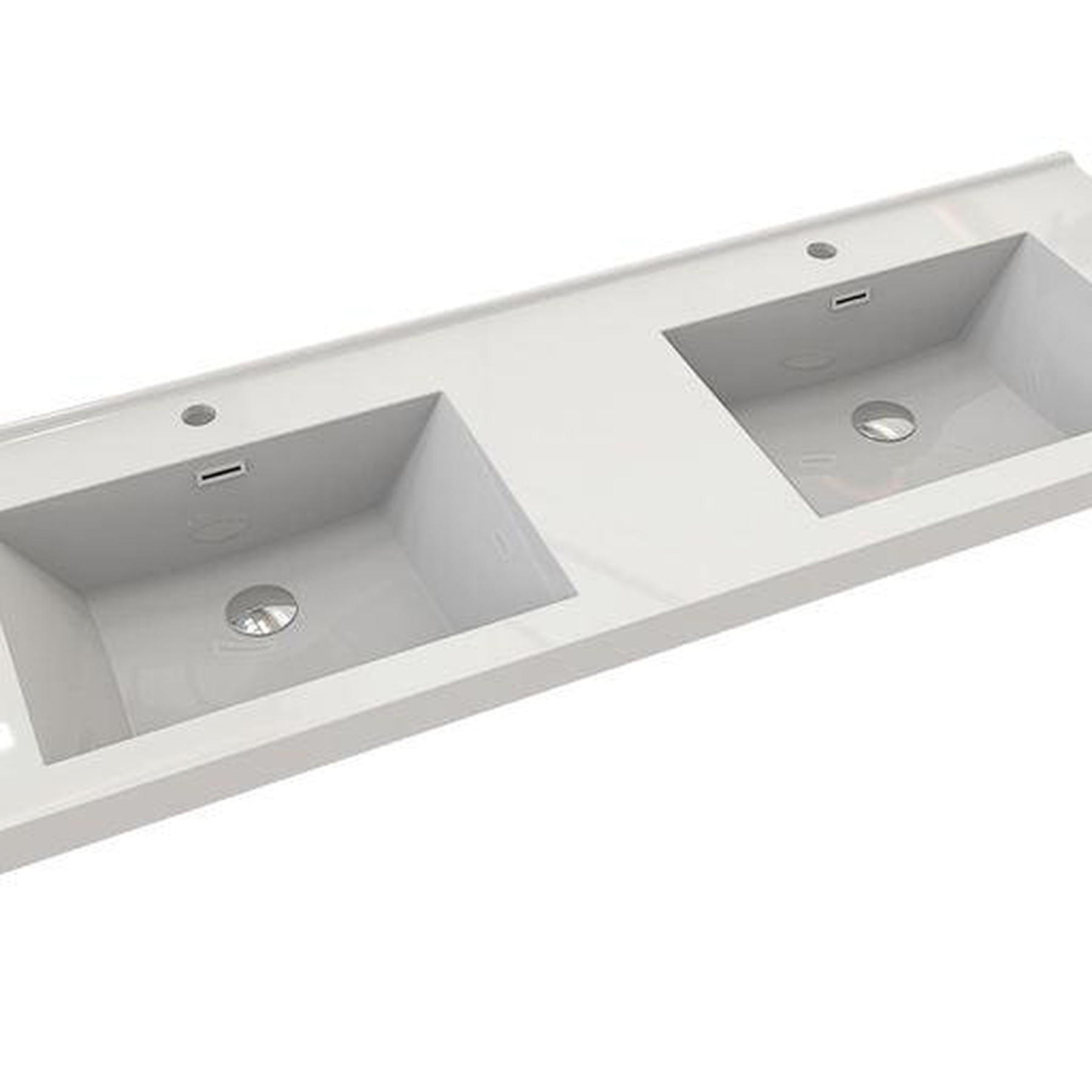 Eden 60" High Gloss White Wall-Mounted Modern Vanity With Double Reinforced White Acrylic Sinks