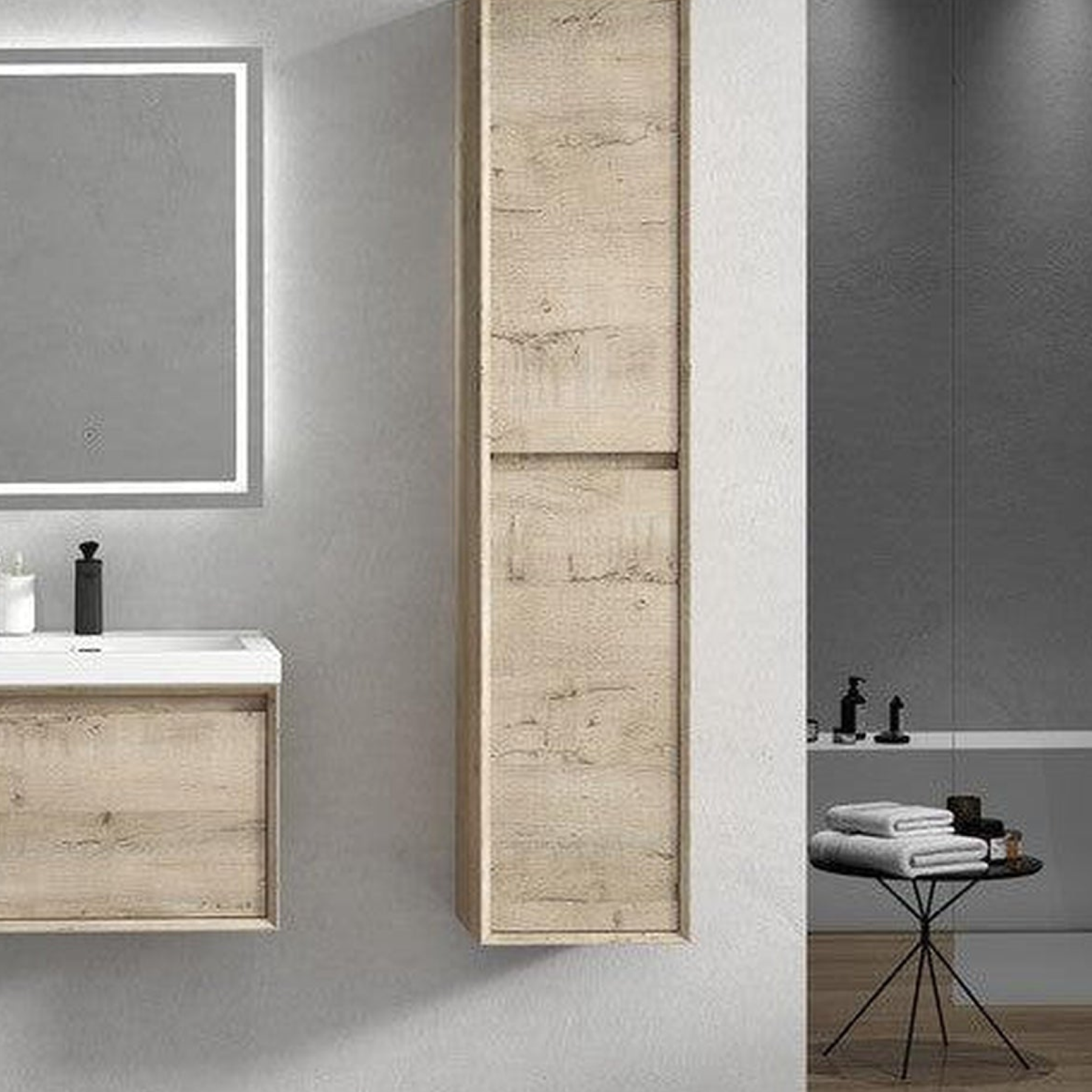 Bellezza 24" Light Oak Wall-Mounted Vanity With Single Reinforced White Acrylic Sink