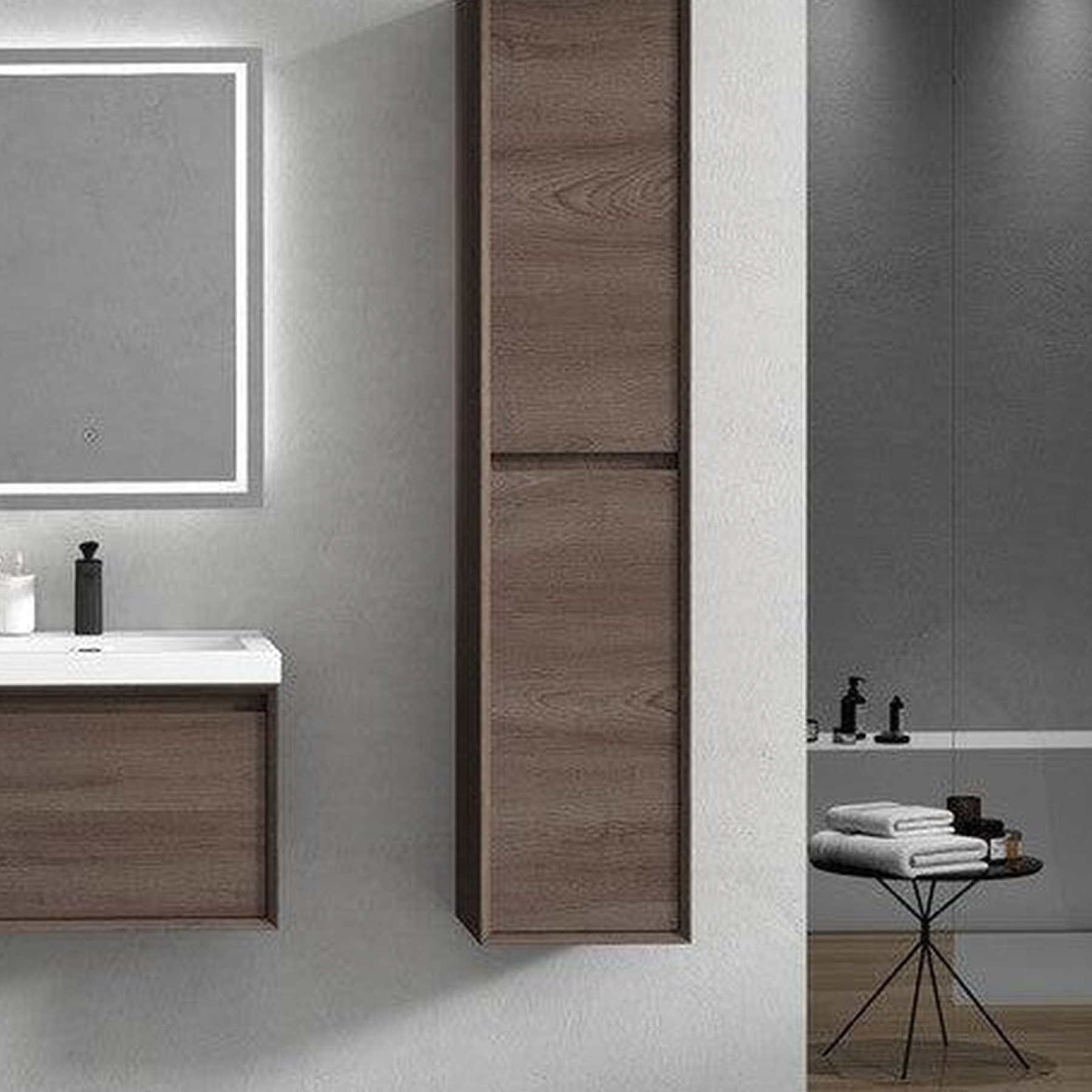Bellezza 24" Red Oak Wall-Mounted Vanity With Single Reinforced White Acrylic Sink