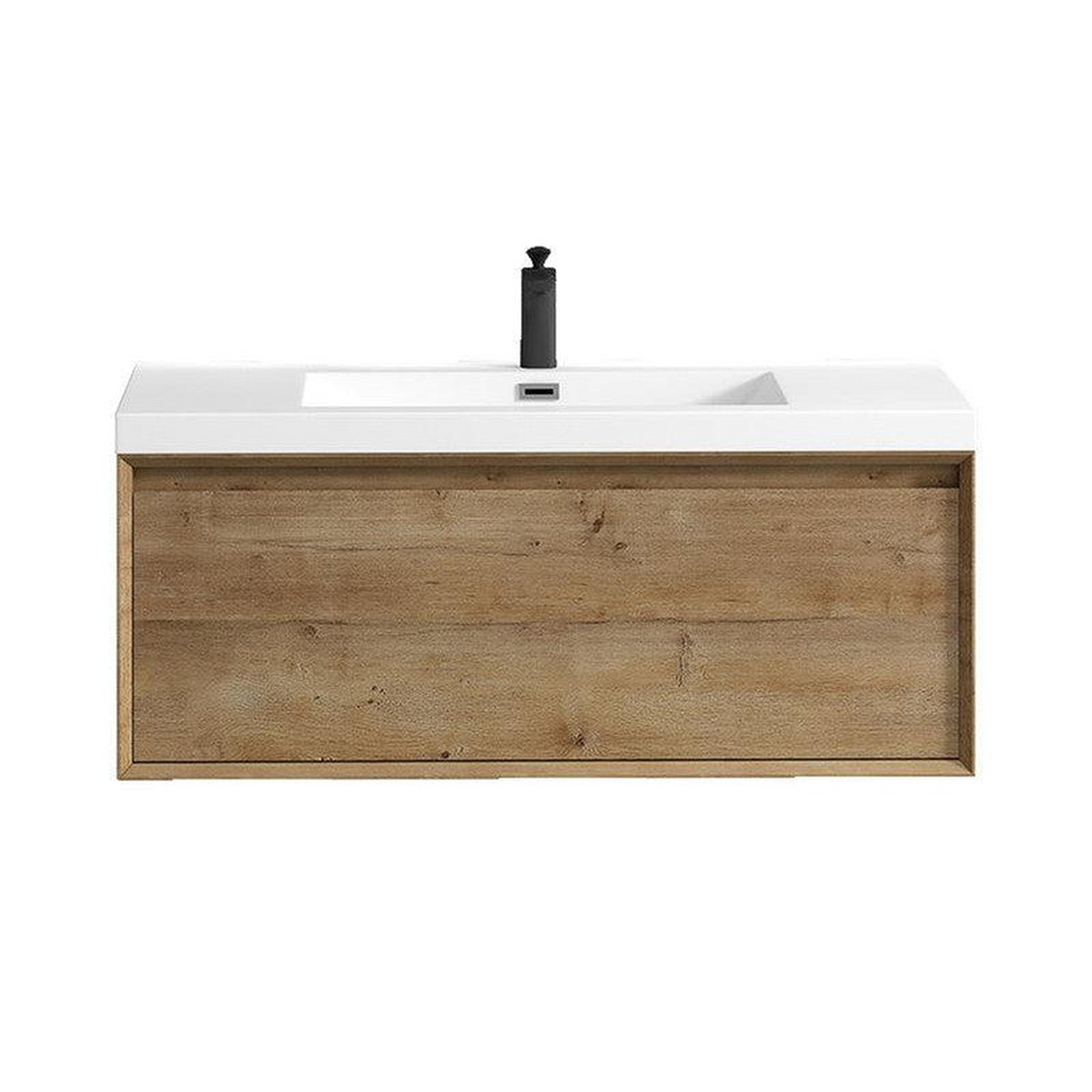 Bellezza 42" White Oak Wall-Mounted Vanity With Single Reinforced White Acrylic Sink
