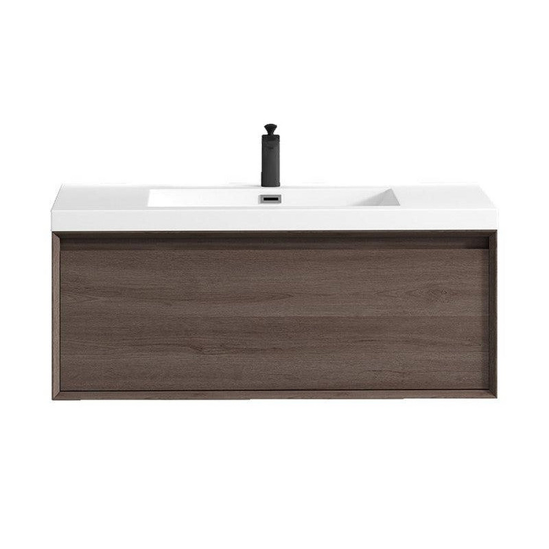 Bellezza 42" Red Oak Wall-Mounted Vanity With Single Reinforced White Acrylic Sink