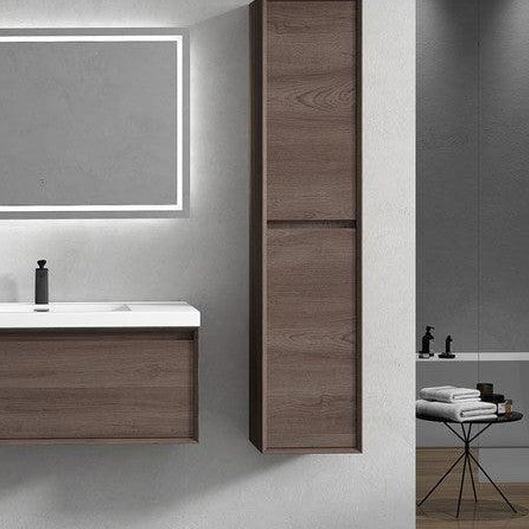 Bellezza 42" Red Oak Wall-Mounted Vanity With Single Reinforced White Acrylic Sink