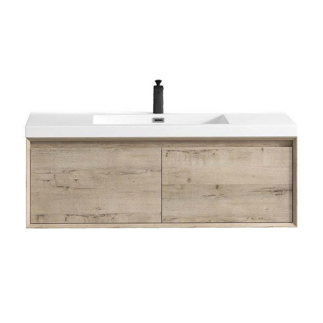 Bellezza 48" Light Oak Wall-Mounted Vanity With Single Reinforced White Acrylic Sink