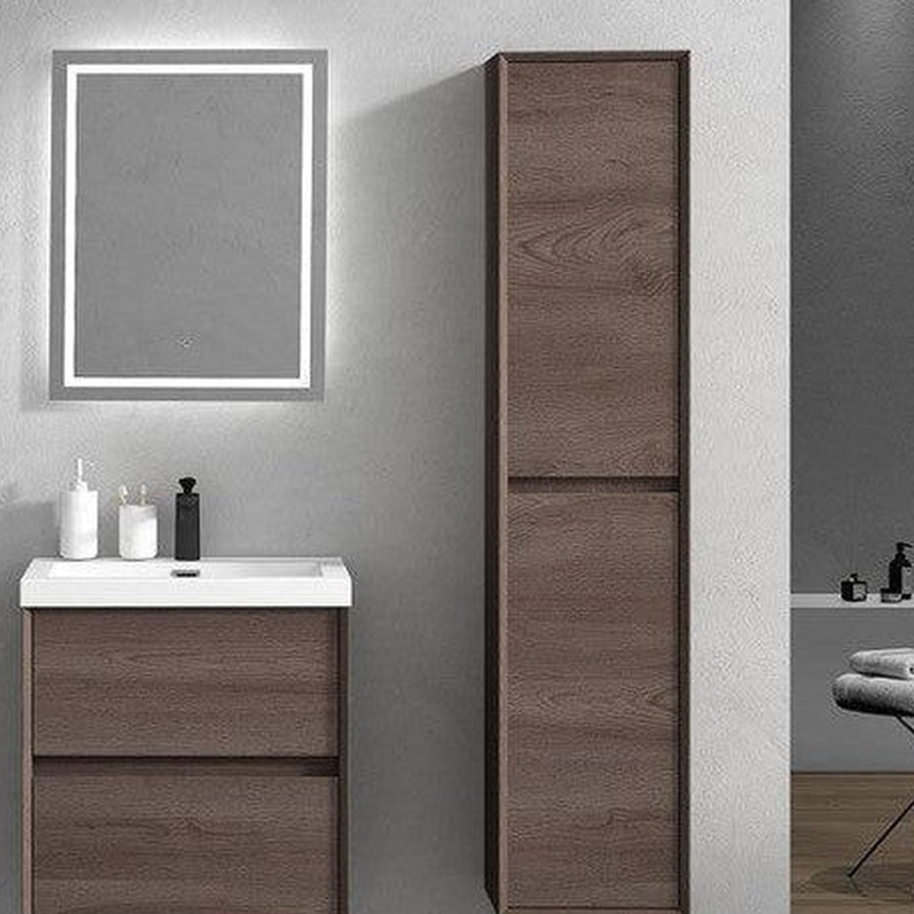 Noble 24" Red Oak Wall-Mounted Vanity With Single Reinforced White Acrylic Sink