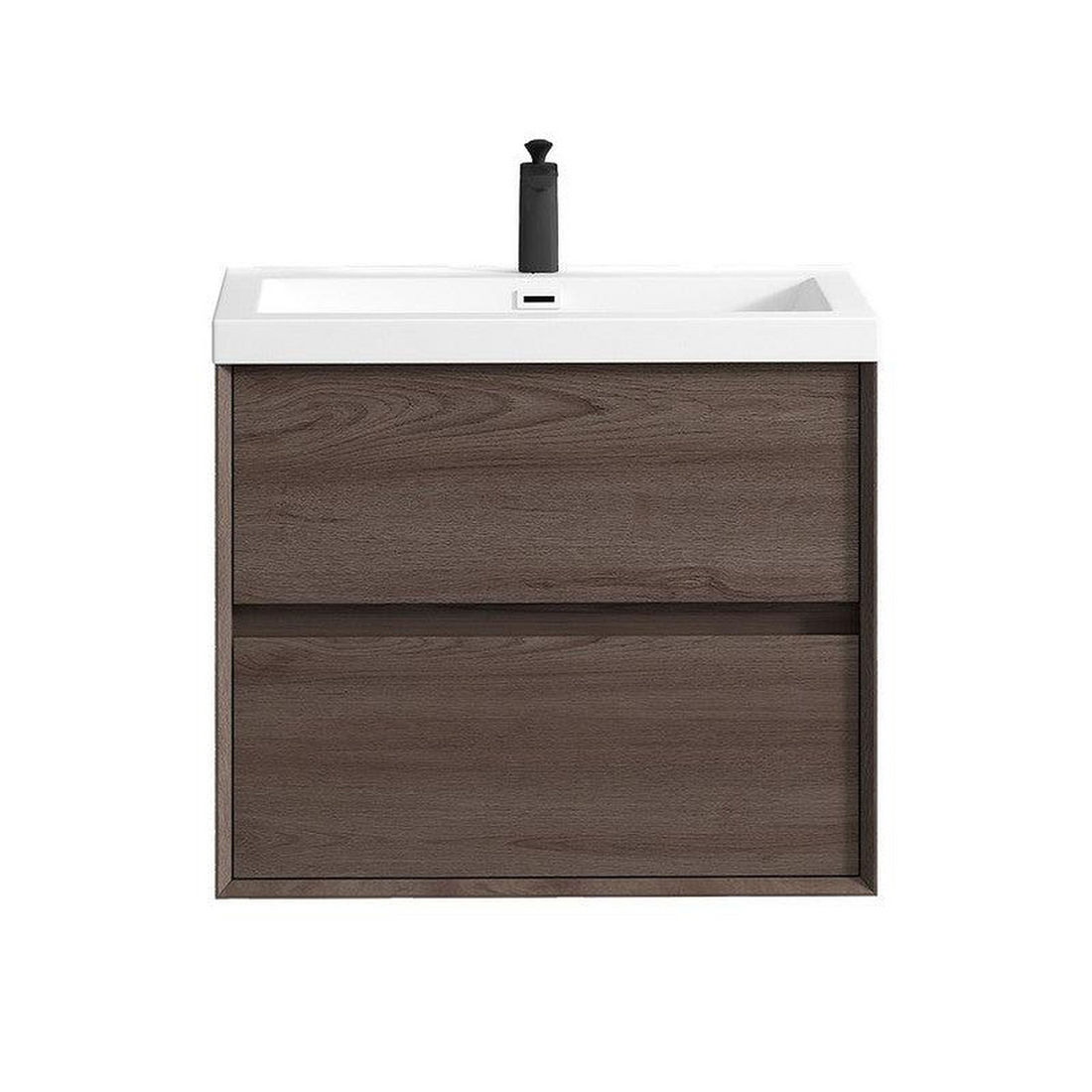 Noble 30" Red Oak Wall-Mounted Vanity With Single Reinforced White Acrylic Sink