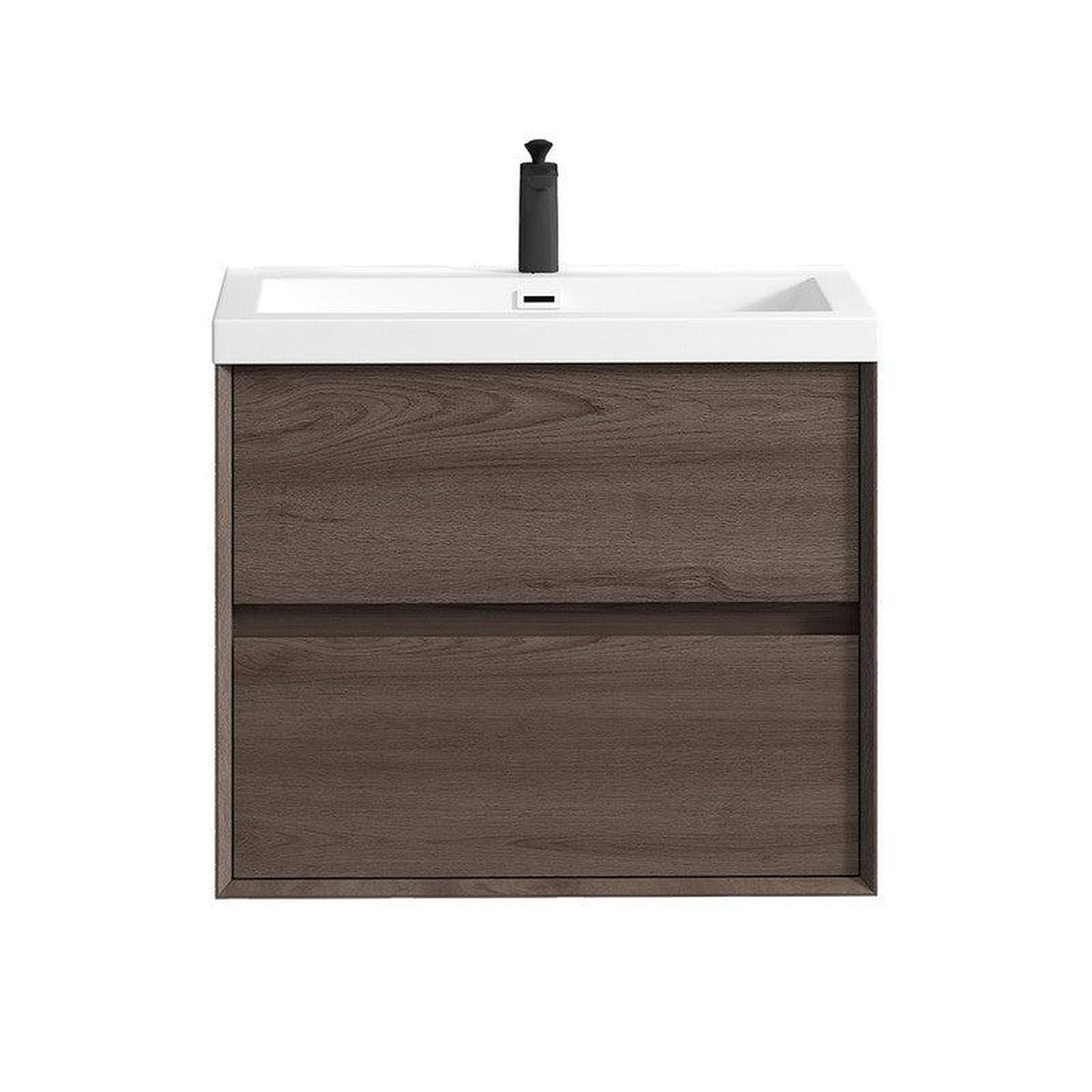 Noble 30" Red Oak Wall-Mounted Vanity With Single Reinforced White Acrylic Sink