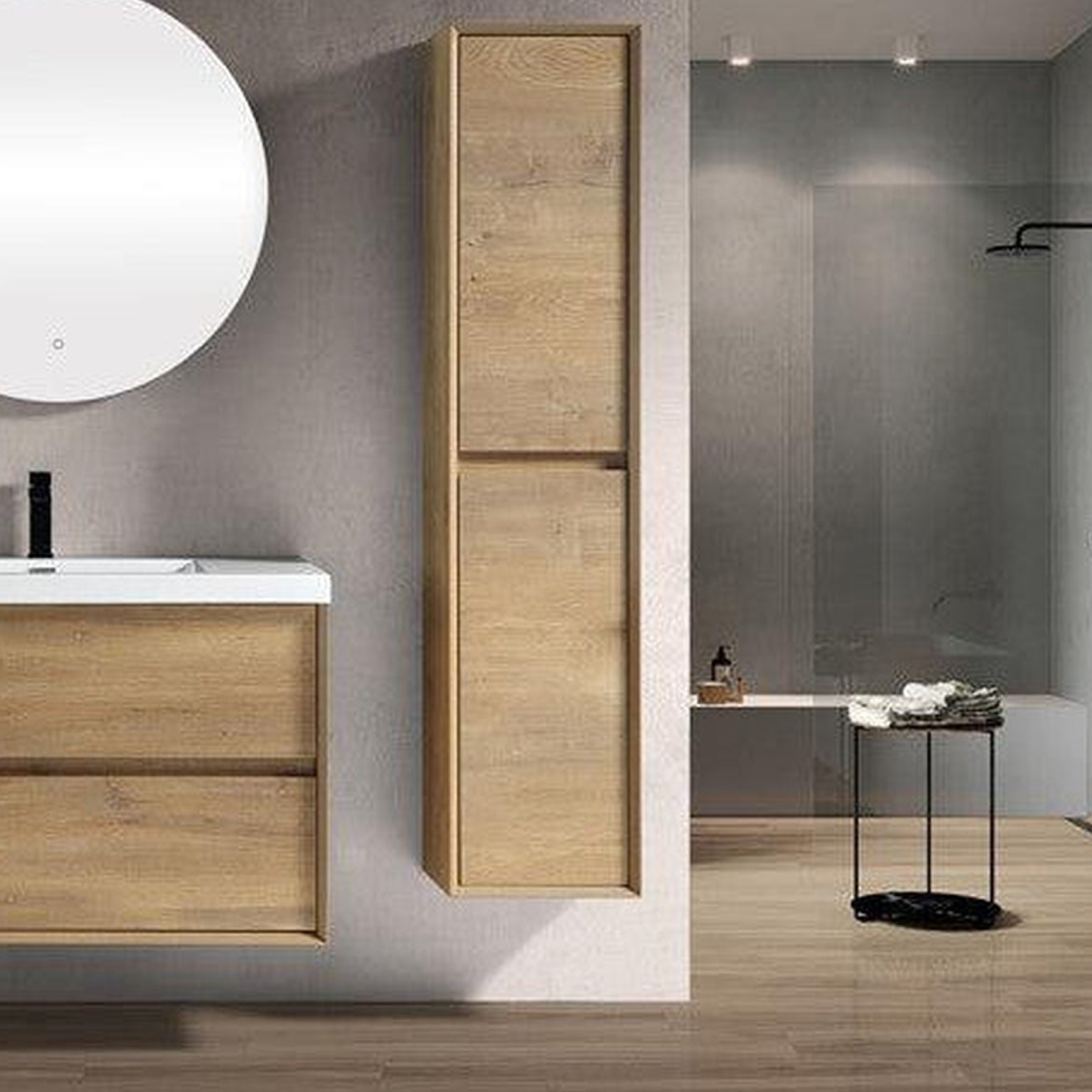 Noble 36" White Oak Wall-Mounted Vanity With Single Reinforced White Acrylic Sink