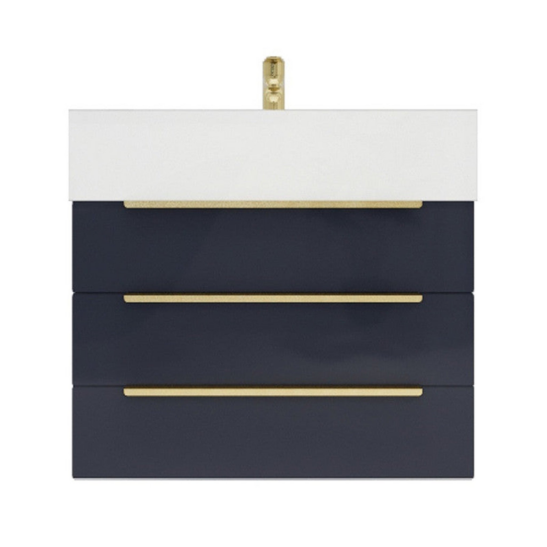 Elara 24" High Gloss Gray Wall-Mounted Vanity With Single Reinforced White Acrylic Sink